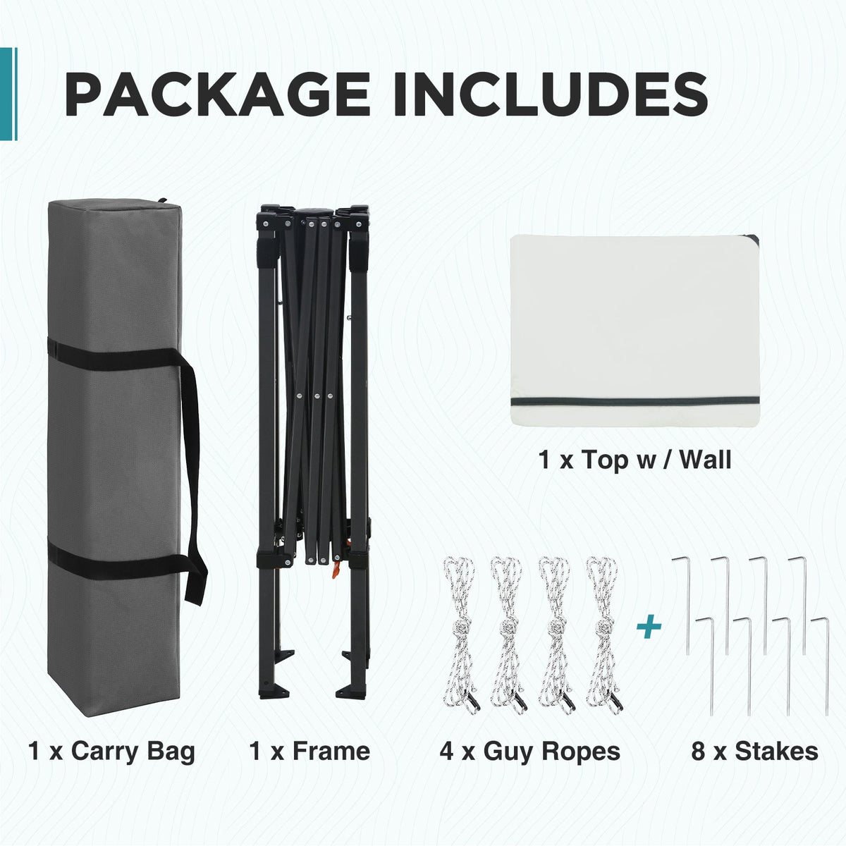 6x4 Instant Pop Up Canopy Tent with 1 Half Wall - Eagle Peak®