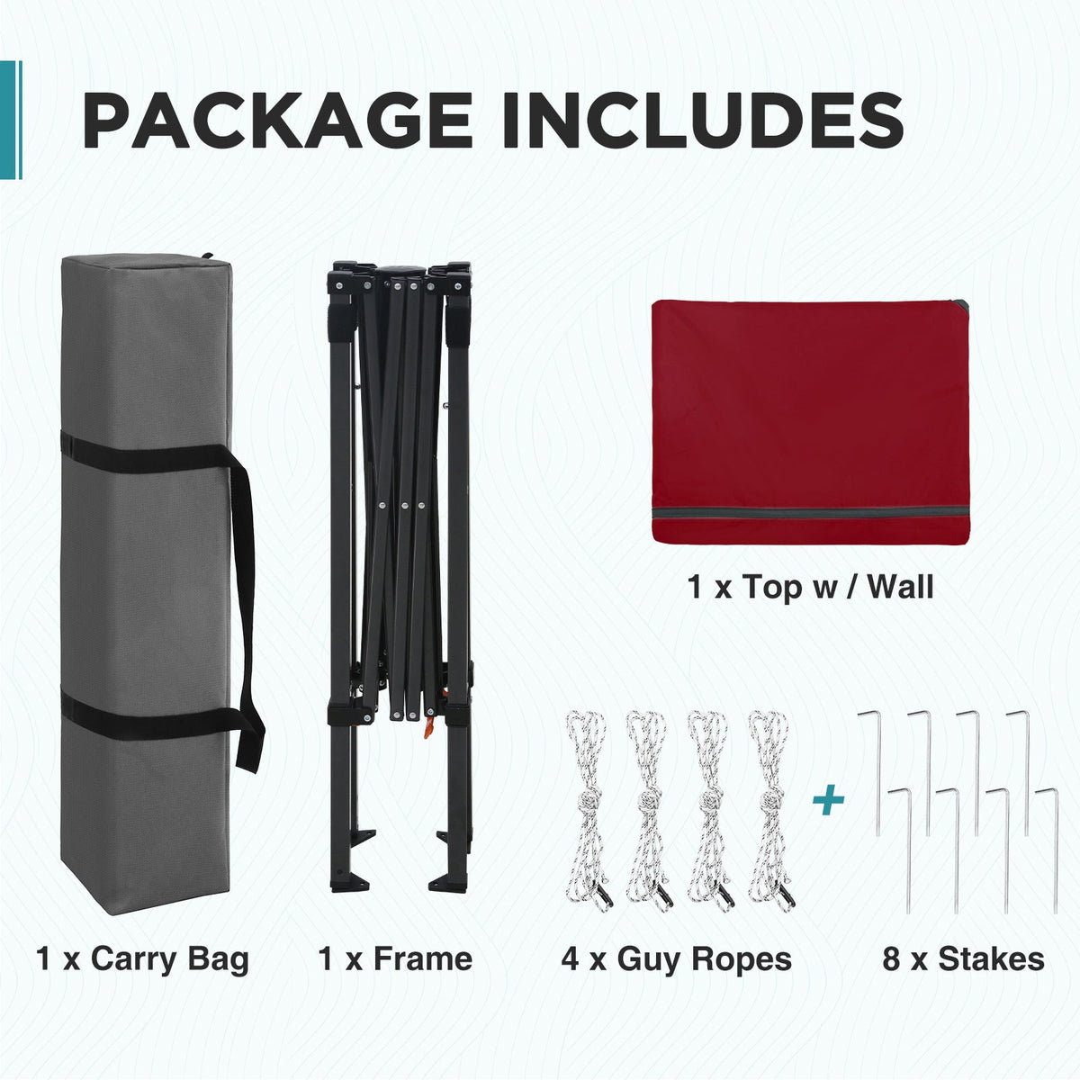 6x4 Instant Pop Up Canopy Tent with 1 Half Wall - Eagle Peak®