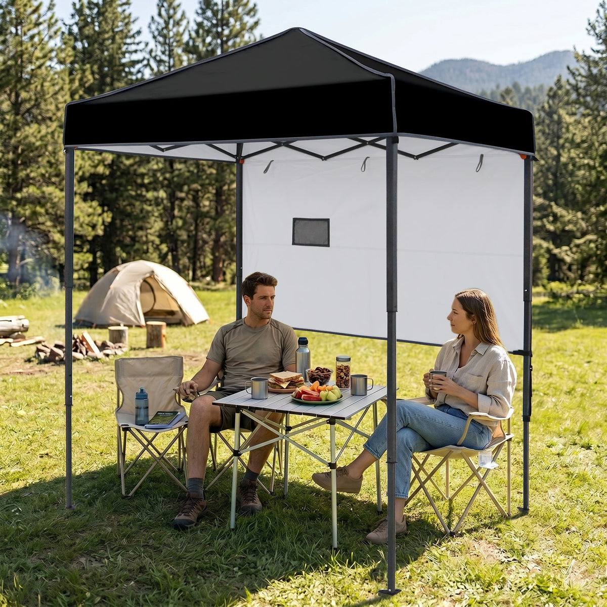 6x4 Instant Pop Up Canopy Tent with 1 Half Wall - Eagle Peak®