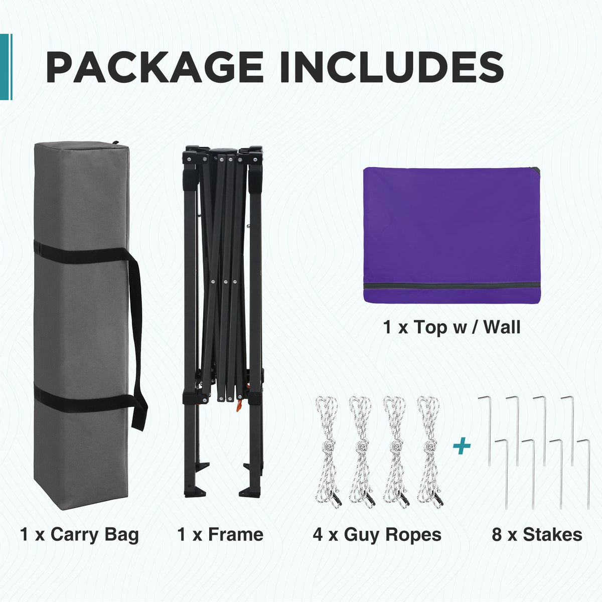 6x4 Instant Pop Up Canopy Tent with 1 Half Wall - Eagle Peak®