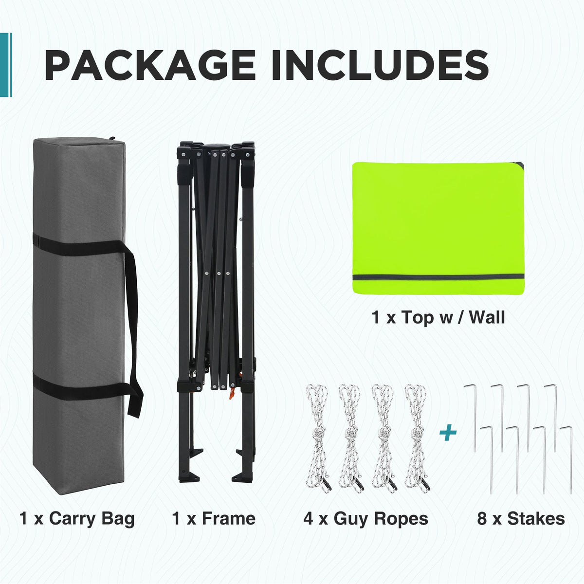 6x4 Instant Pop Up Canopy Tent with 1 Half Wall - Eagle Peak®