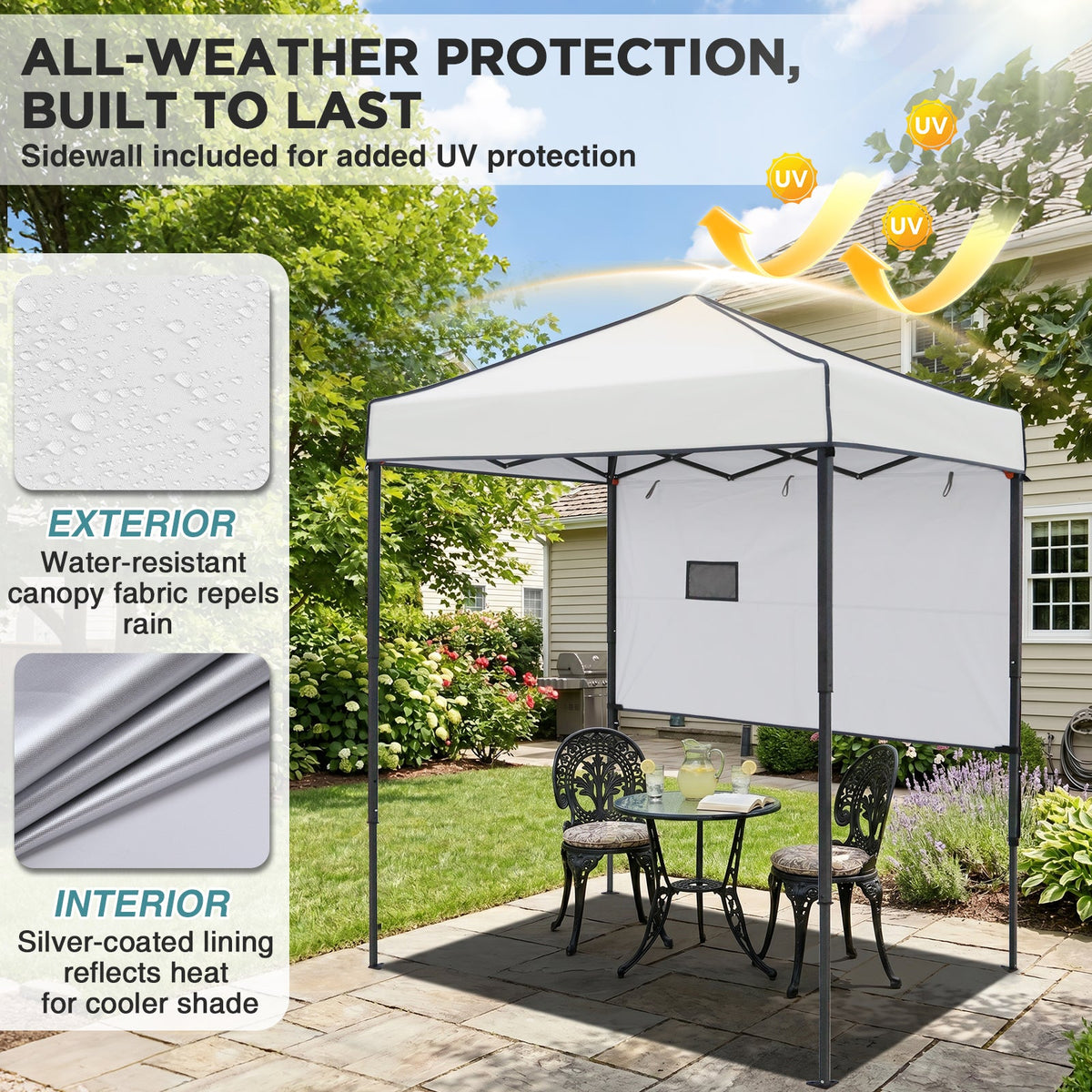 6x4 Instant Pop Up Canopy Tent with 1 Half Wall - Eagle Peak®