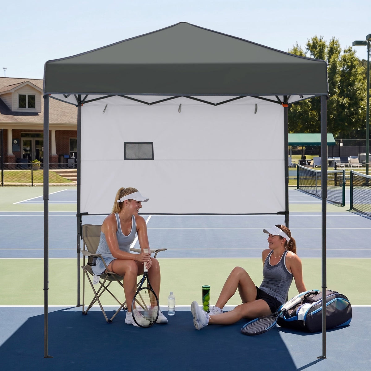 6x4 Instant Pop Up Canopy Tent with 1 Half Wall - Eagle Peak®