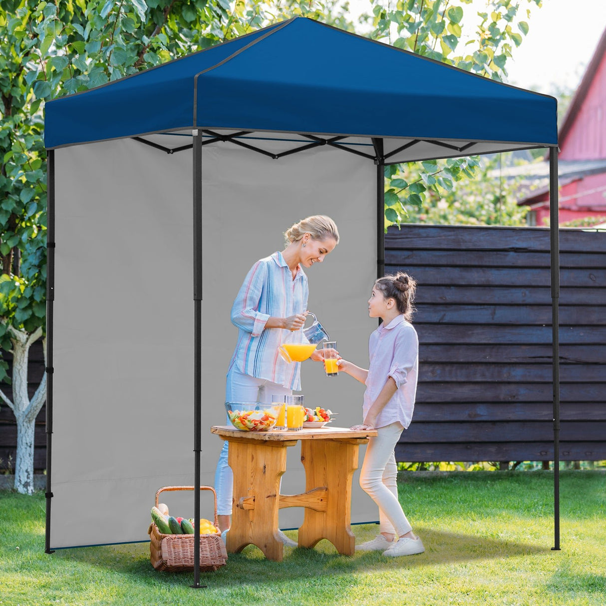 6x4 Instant Pop Up Canopy Tent with 1 Side Wall Panel - Eagle Peak Custom Canopy Tent