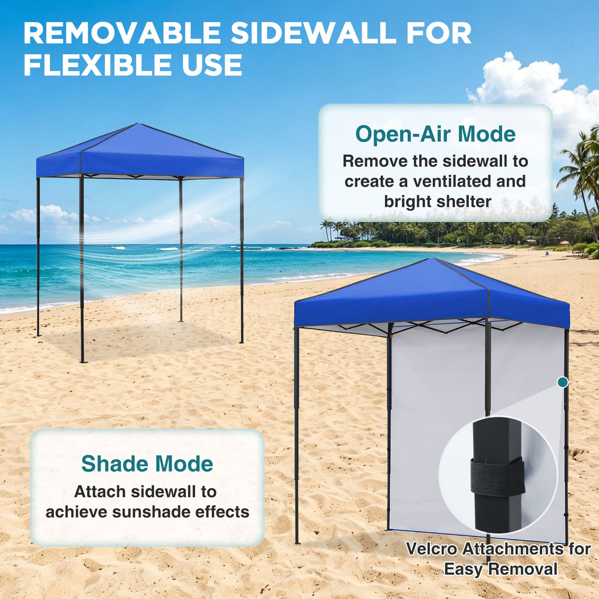 6x4 Instant Pop Up Canopy Tent with 1 Side Wall Panel - Eagle Peak®