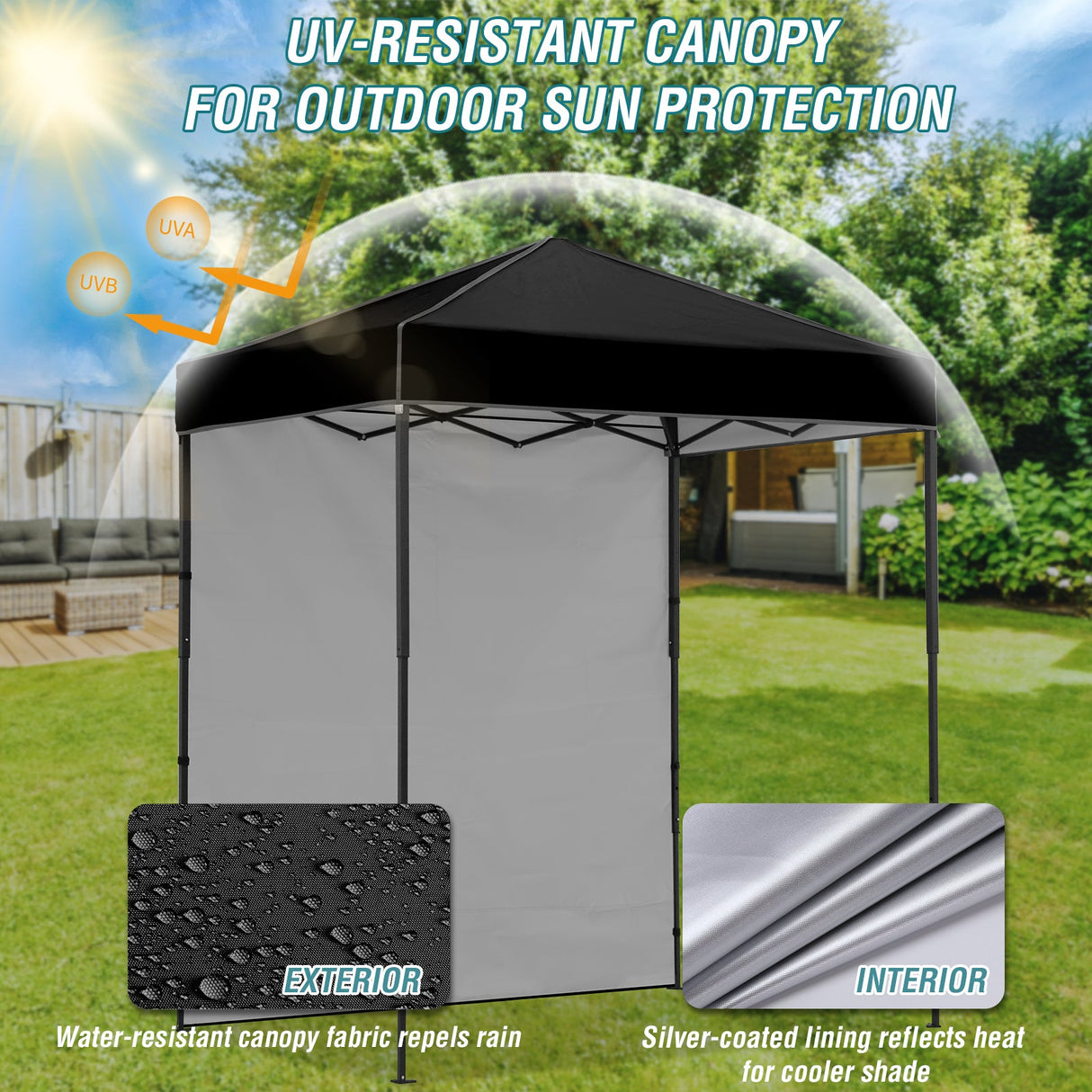 6x4 Instant Pop Up Canopy Tent with 1 Side Wall Panel - Eagle Peak Custom Canopy Tent