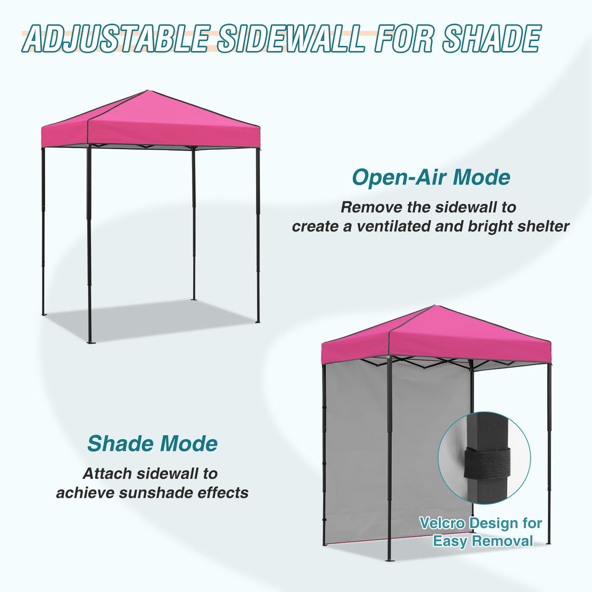 6x4 Instant Pop Up Canopy Tent with 1 Side Wall Panel - Eagle Peak