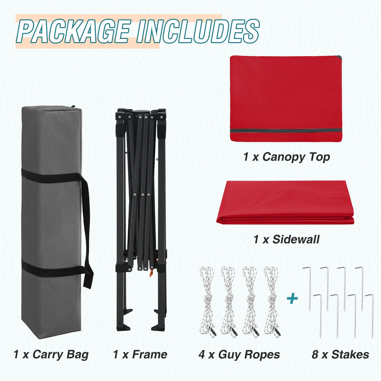 6x4 Instant Pop Up Canopy Tent with 1 Side Wall Panel - Eagle Peak Custom Canopy Tent