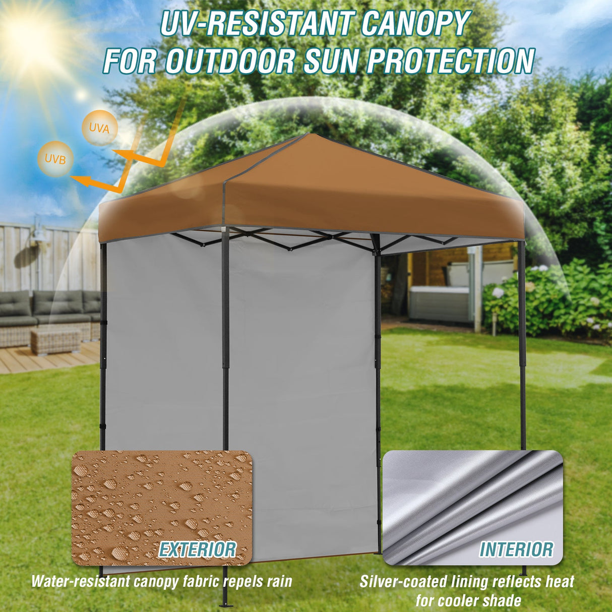 6x4 Instant Pop Up Canopy Tent with 1 Side Wall Panel - Eagle Peak Custom Canopy Tent