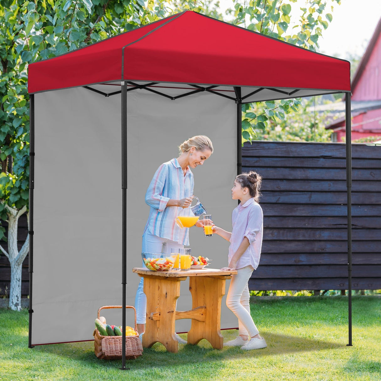 6x4 Instant Pop Up Canopy Tent with 1 Side Wall Panel - Eagle Peak Custom Canopy Tent