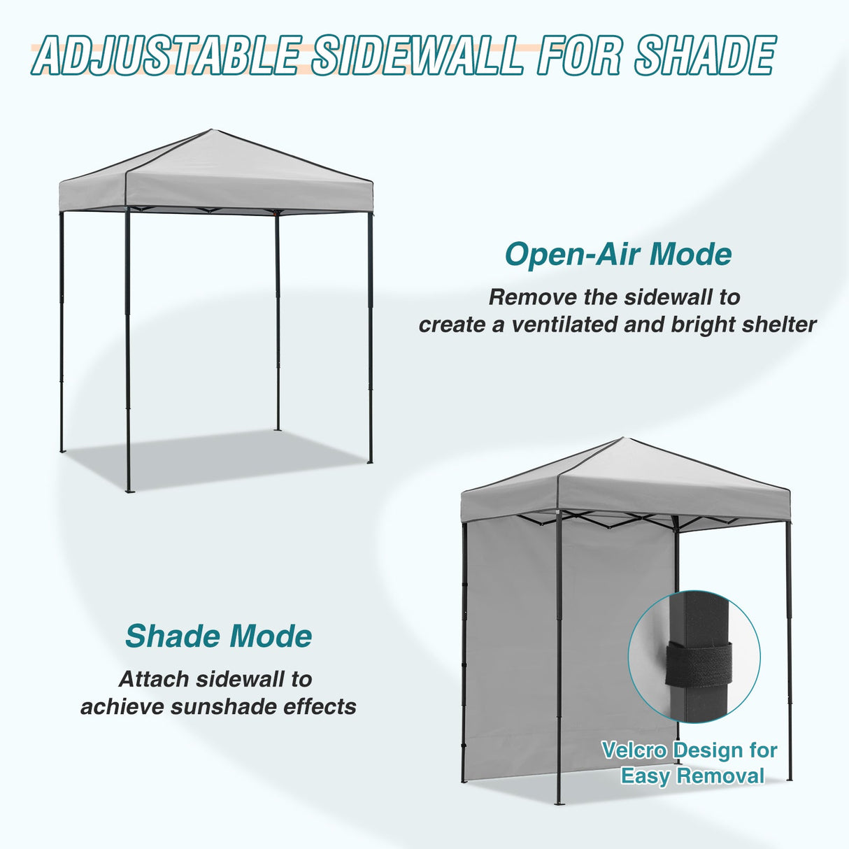 6x4 Instant Pop Up Canopy Tent with 1 Side Wall Panel - Eagle Peak Custom Canopy Tent