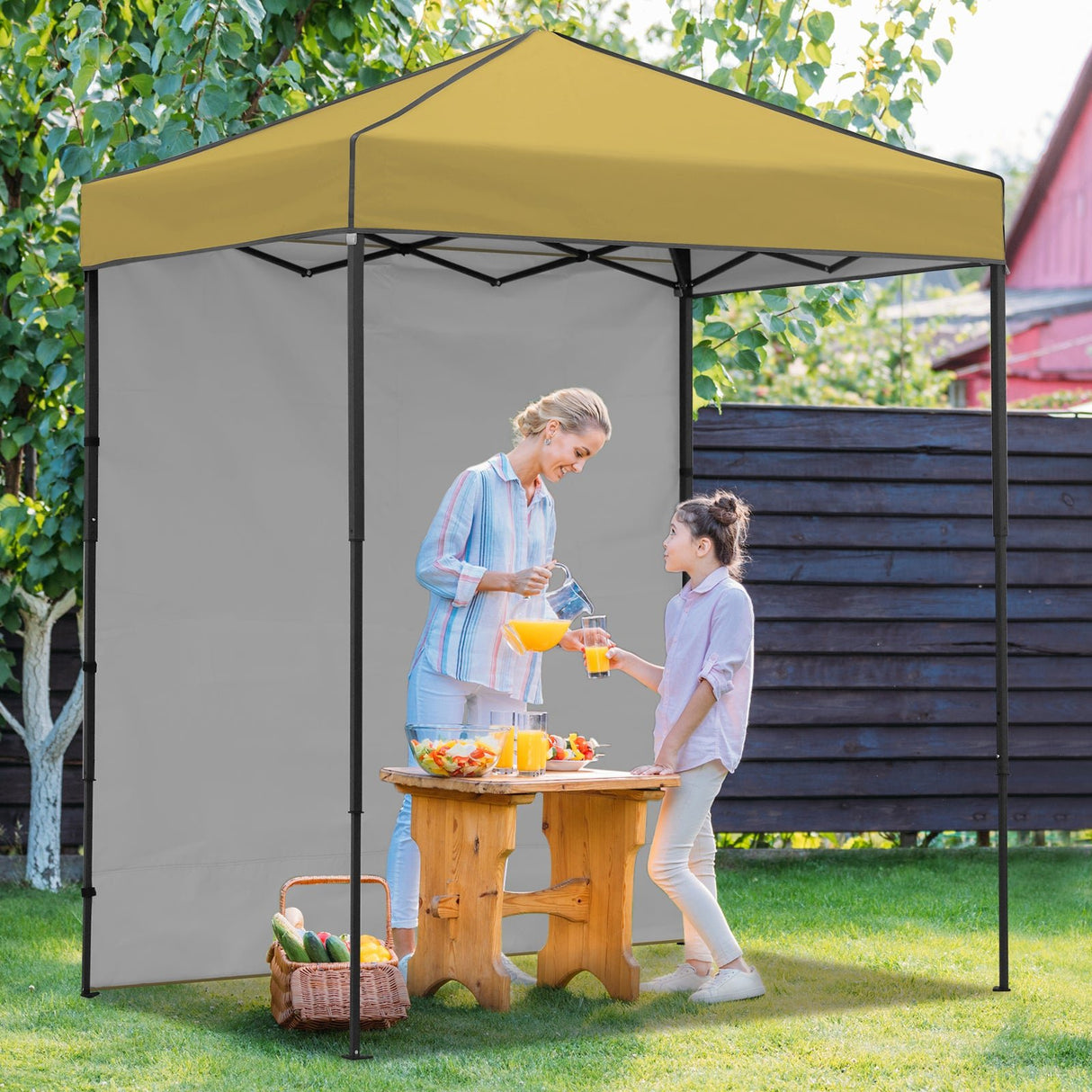6x4 Instant Pop Up Canopy Tent with 1 Side Wall Panel - Eagle Peak Custom Canopy Tent