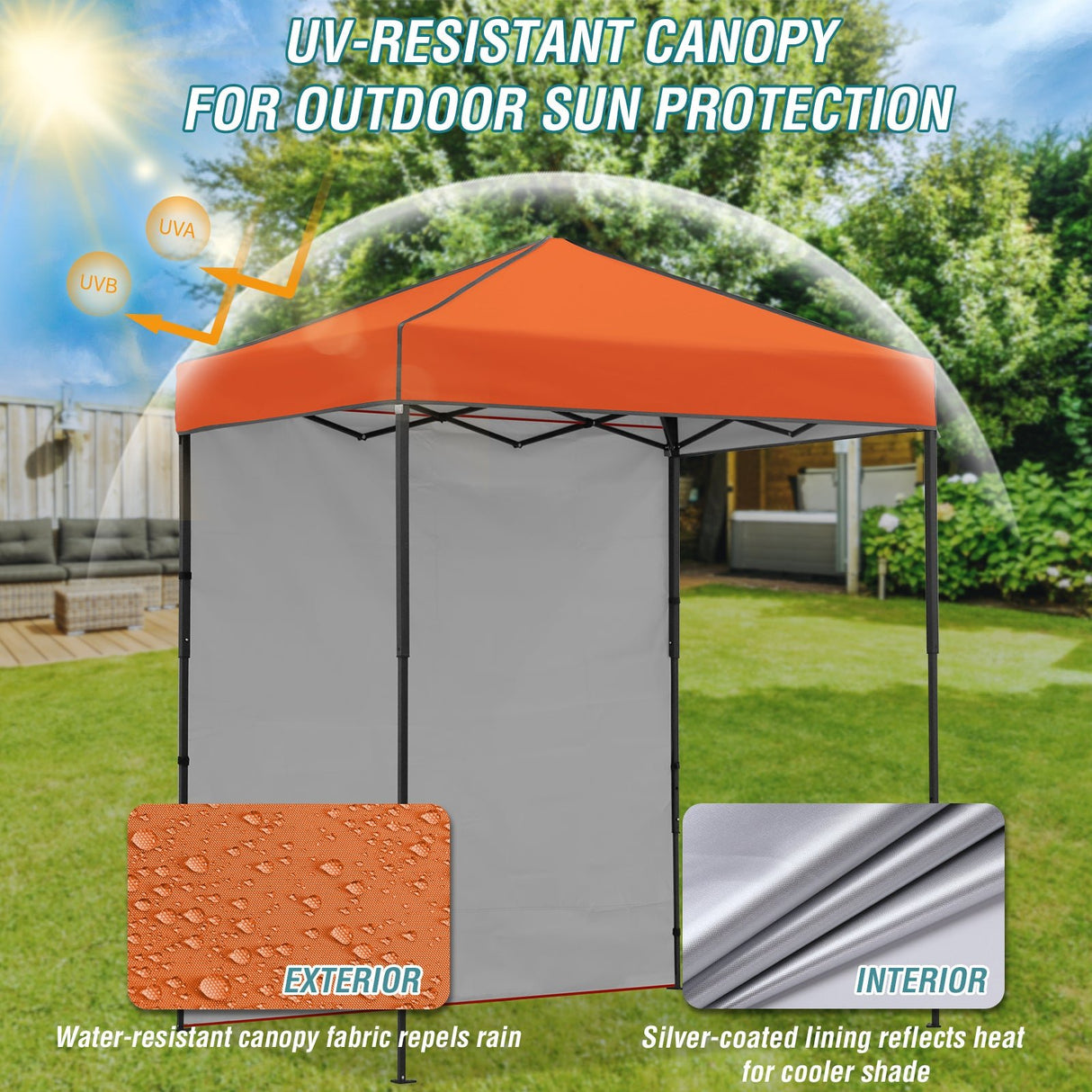 6x4 Instant Pop Up Canopy Tent with 1 Side Wall Panel - Eagle Peak Custom Canopy Tent
