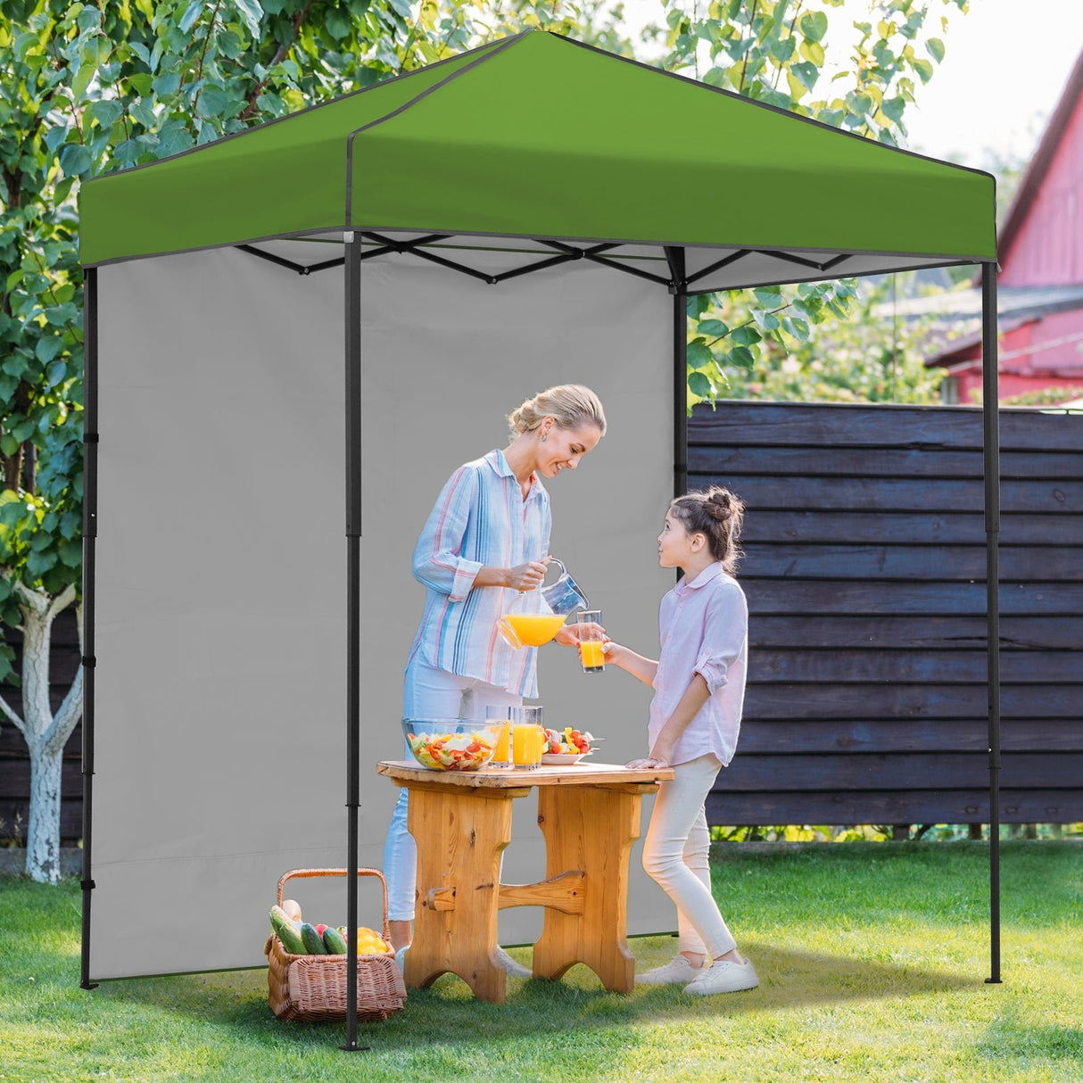 6x4 Instant Pop Up Canopy Tent with 1 Side Wall Panel - Eagle Peak Custom Canopy Tent