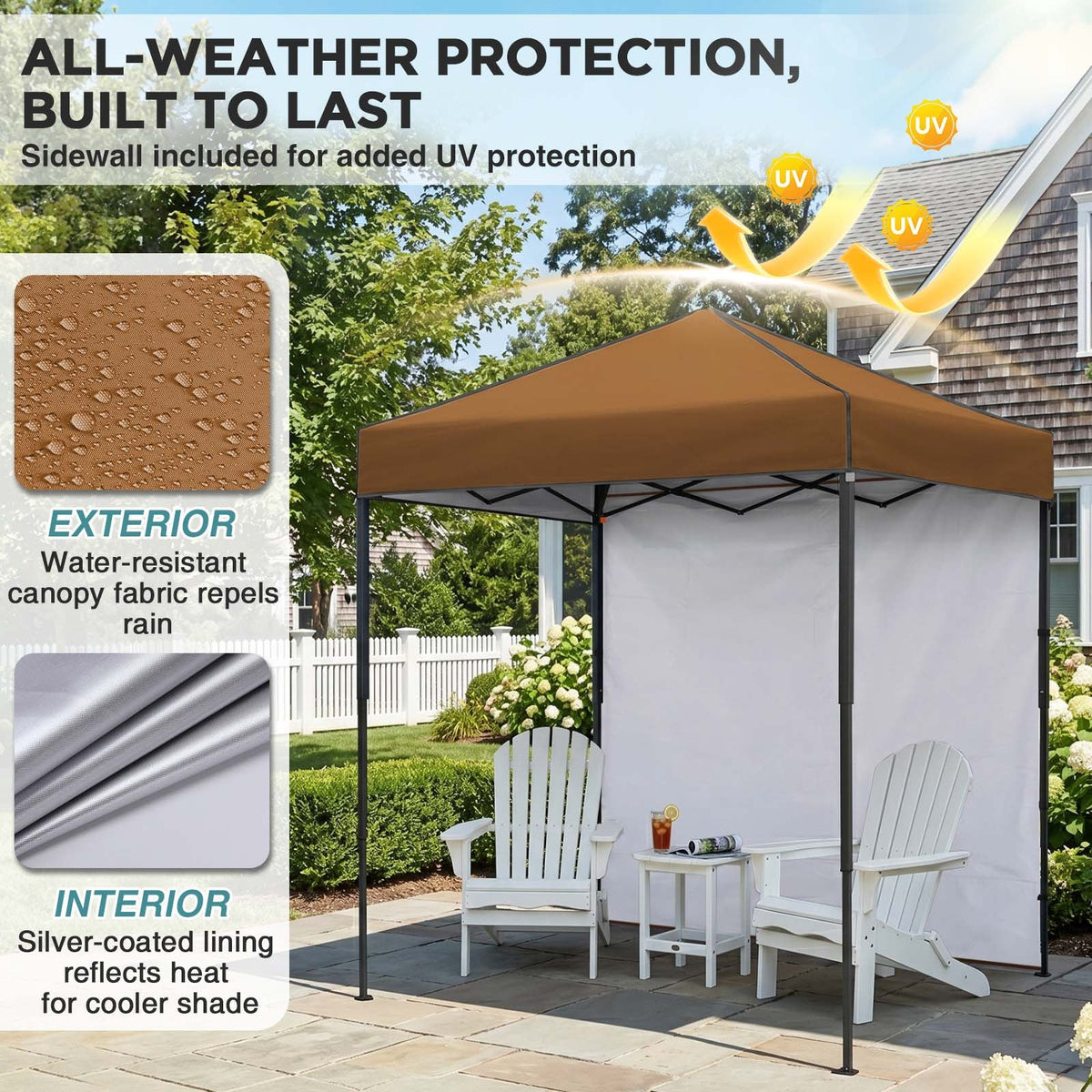 6x4 Instant Pop Up Canopy Tent with 1 Sidewall - Eagle Peak®