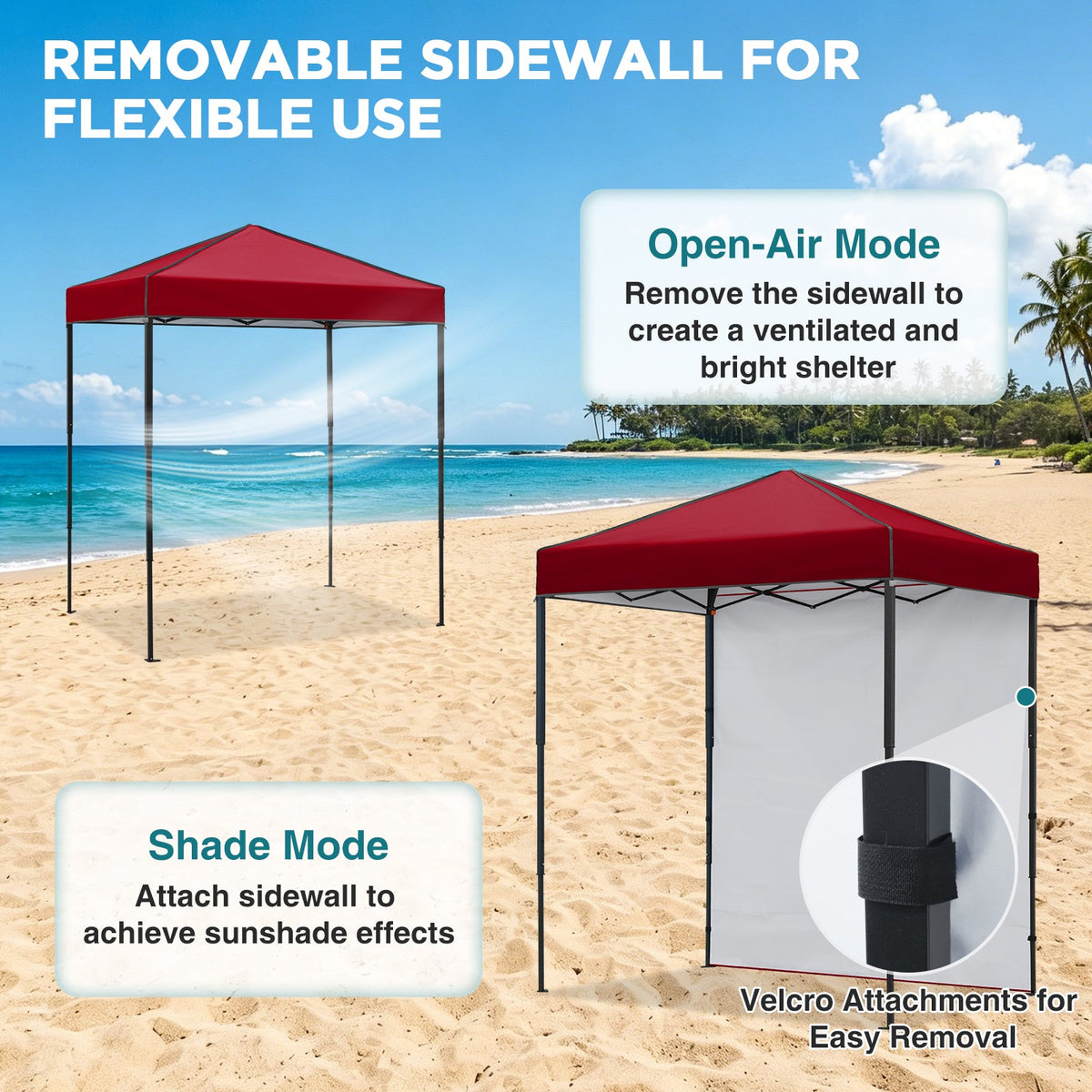 6x4 Instant Pop Up Canopy Tent with 1 Sidewall - Eagle Peak®