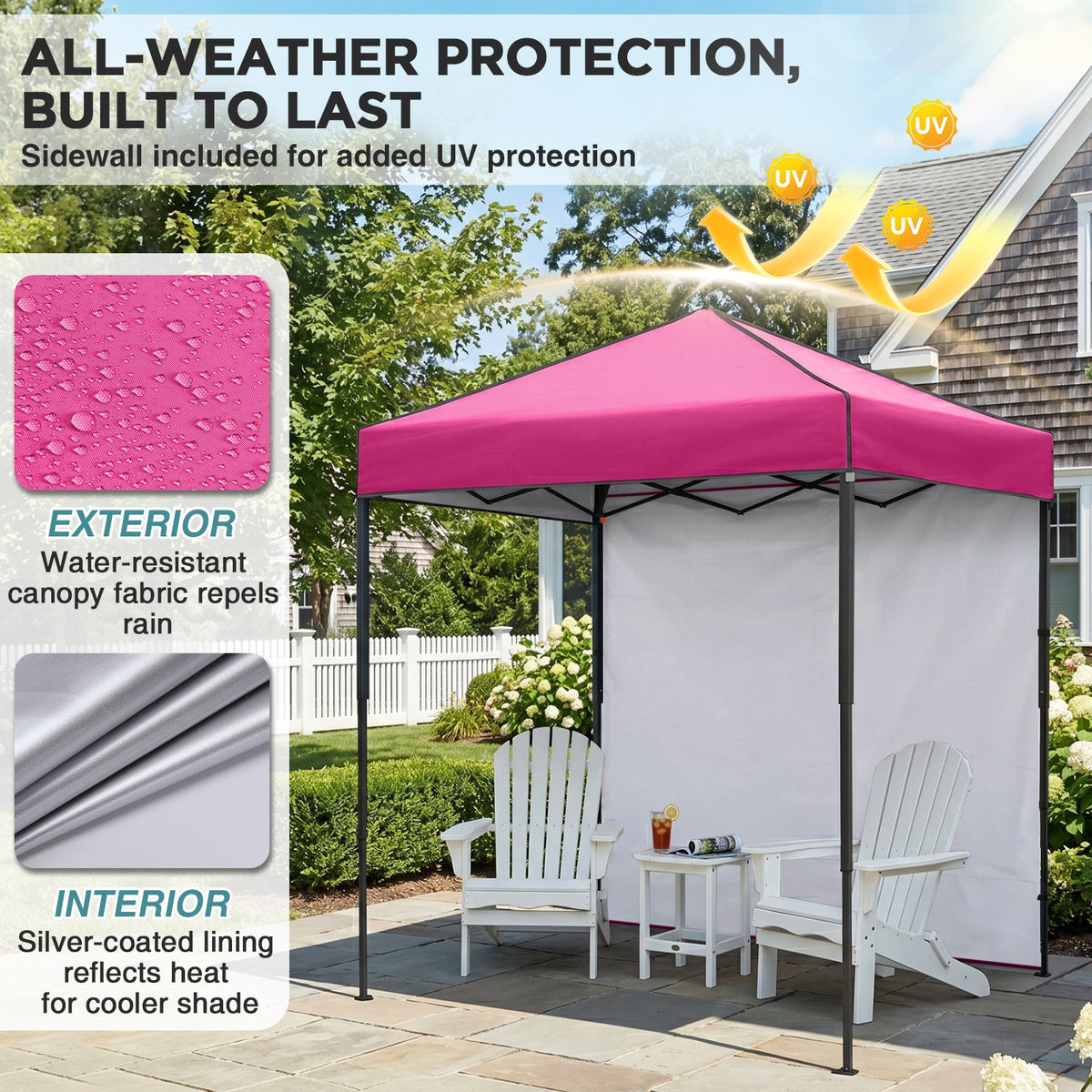 6x4 Instant Pop Up Canopy Tent with 1 Sidewall - Eagle Peak®