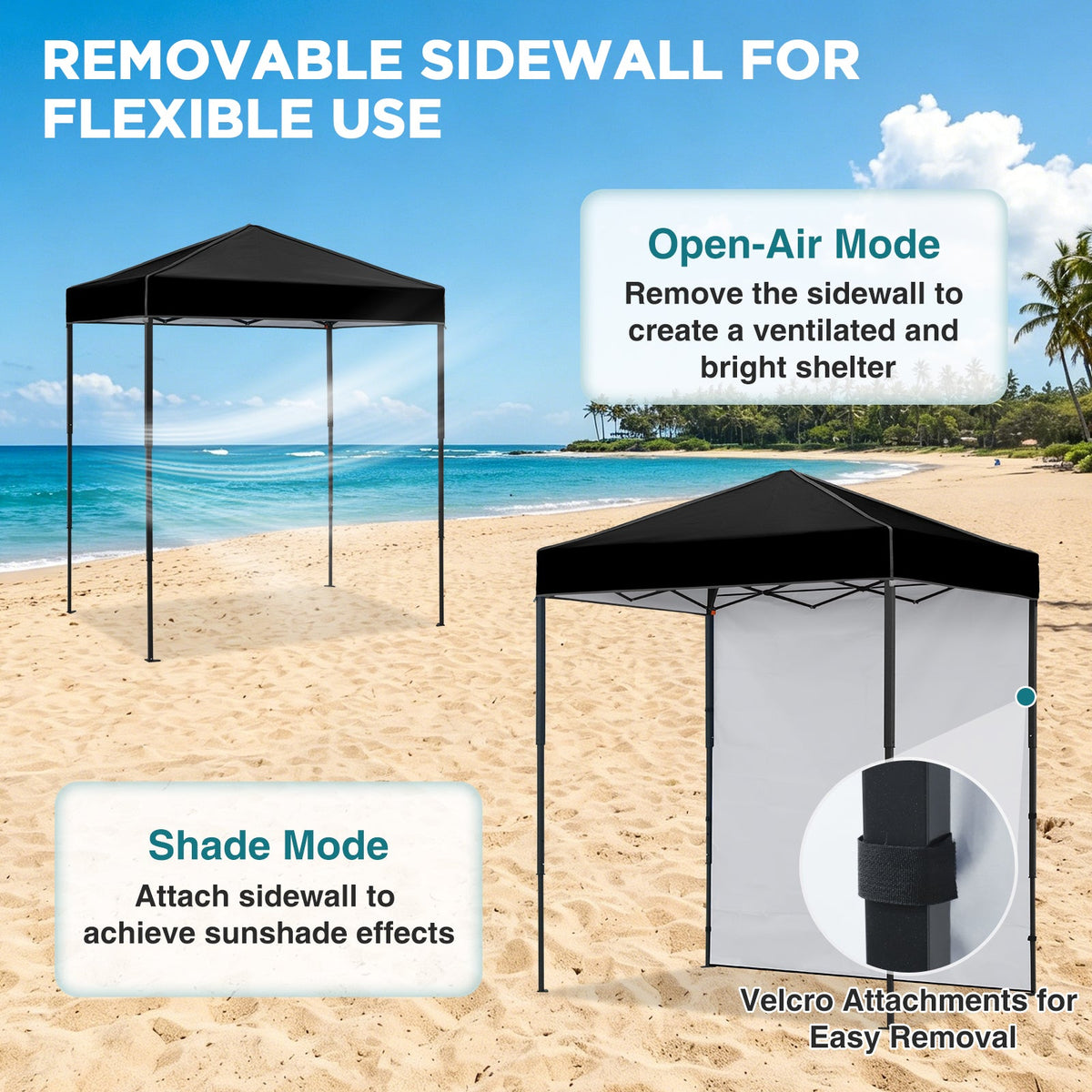 6x4 Instant Pop Up Canopy Tent with 1 Sidewall - Eagle Peak®