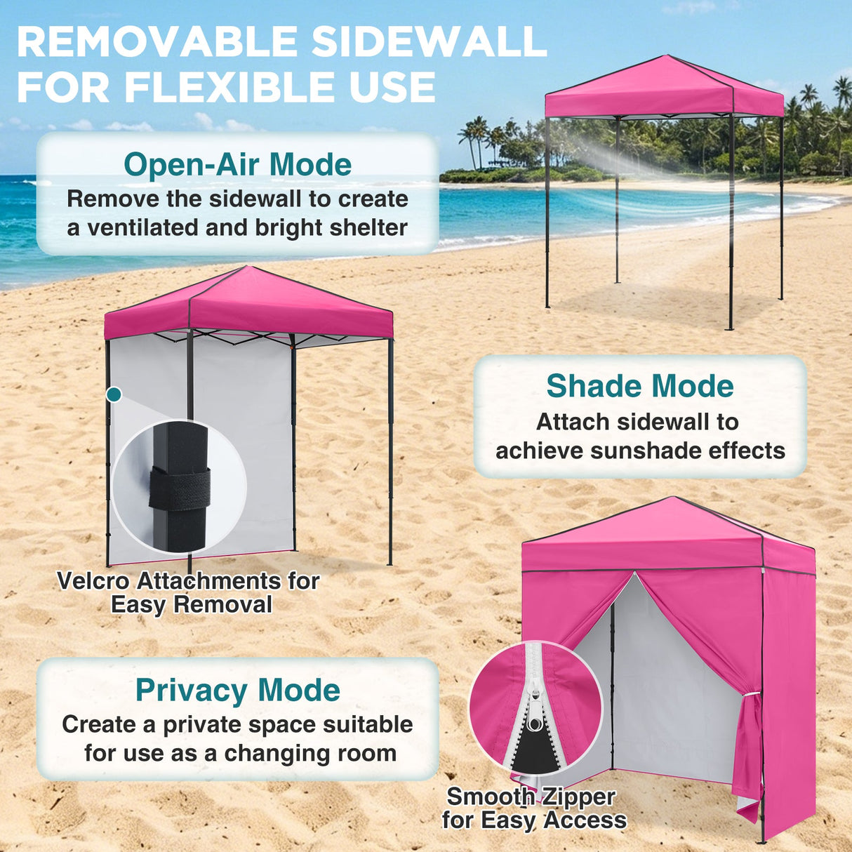 6x4 Instant Pop Up Canopy Tent with 4 Side Wall Panels - Eagle Peak®