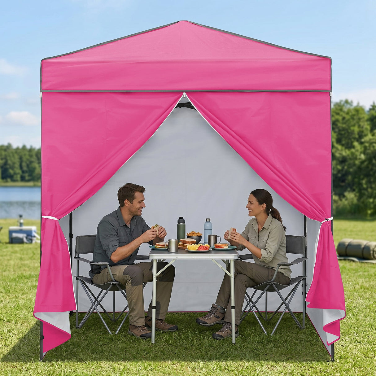 6x4 Instant Pop Up Canopy Tent with 4 Side Wall Panels - Eagle Peak®