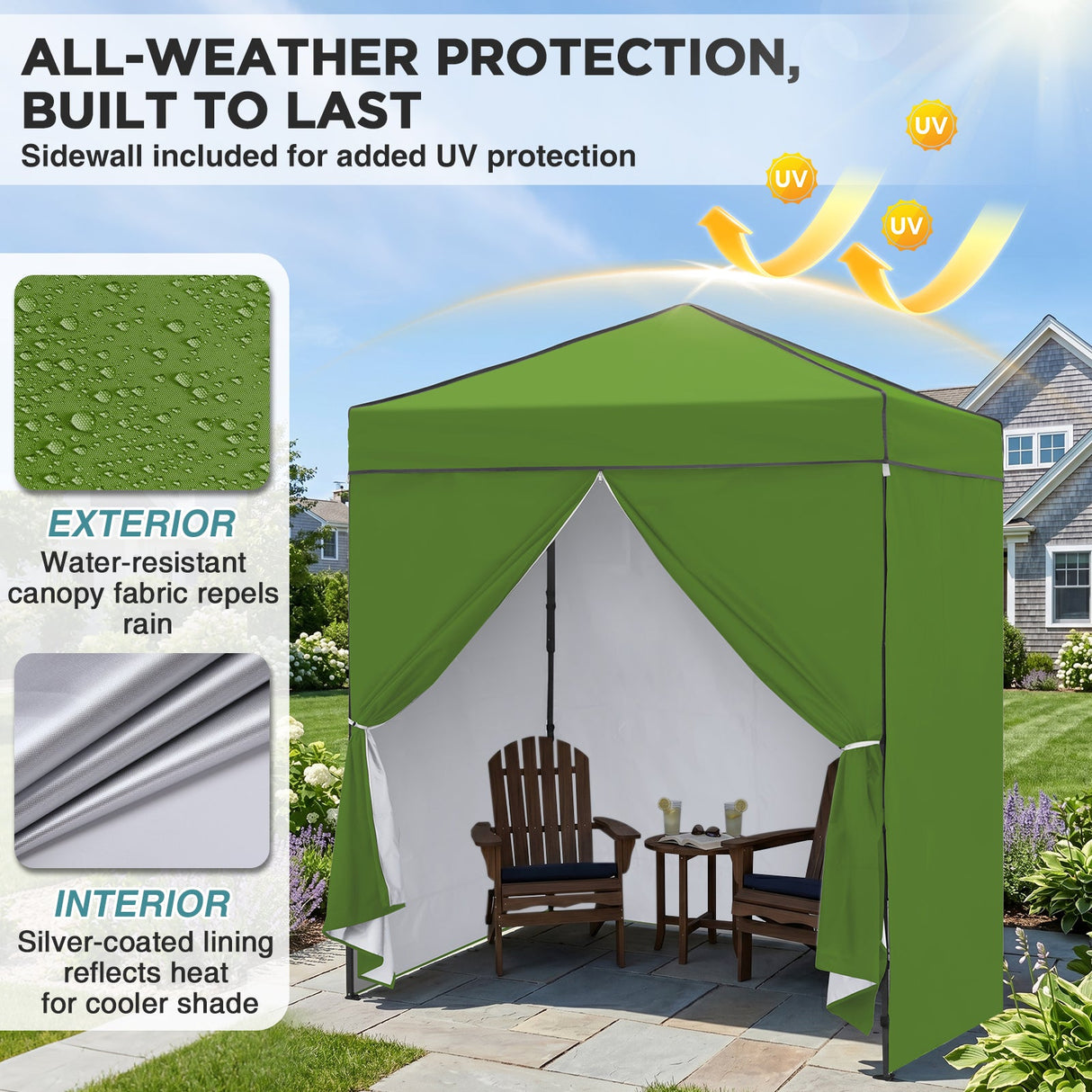 6x4 Instant Pop Up Canopy Tent with 4 Side Wall Panels - Eagle Peak®
