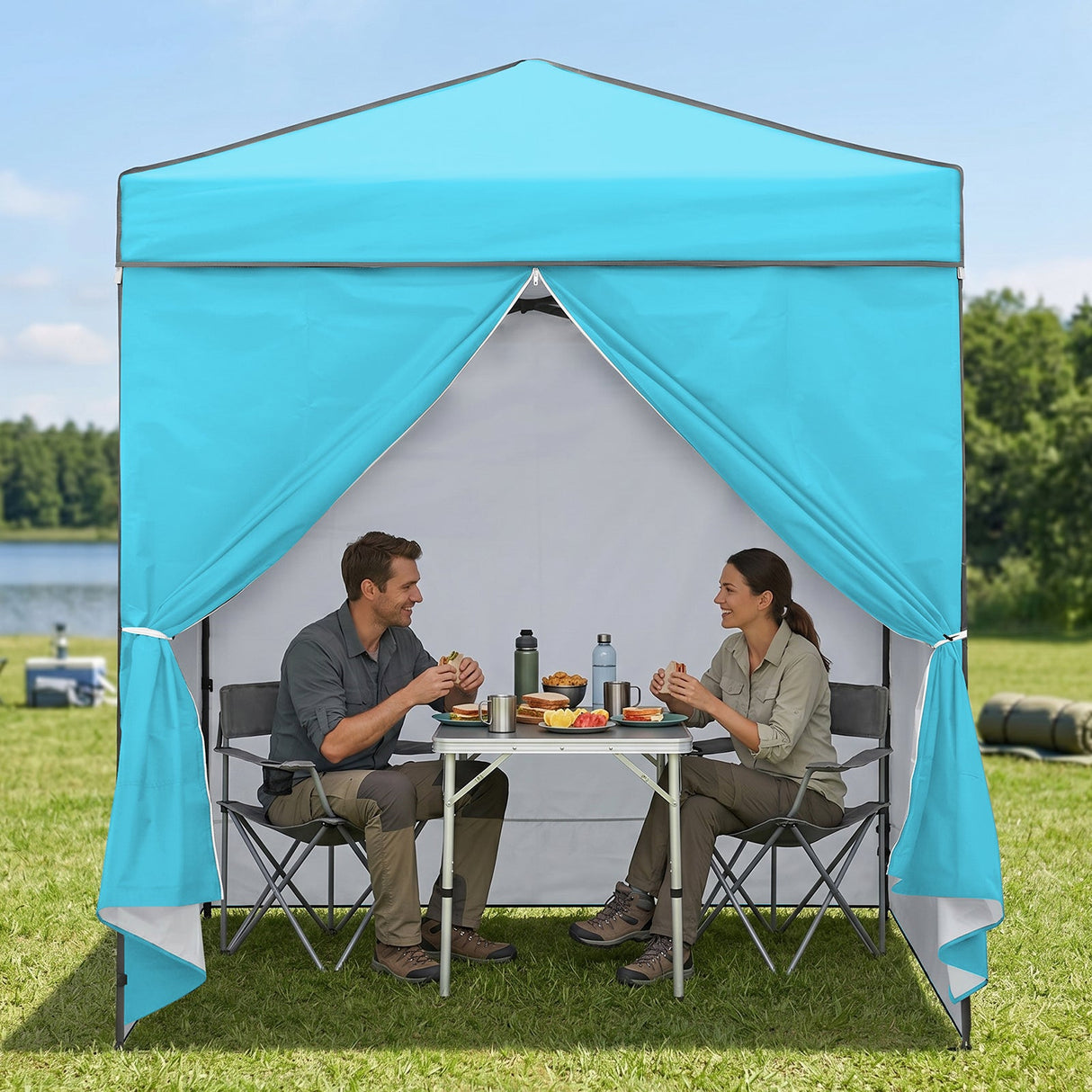 6x4 Instant Pop Up Canopy Tent with 4 Side Wall Panels - Eagle Peak®