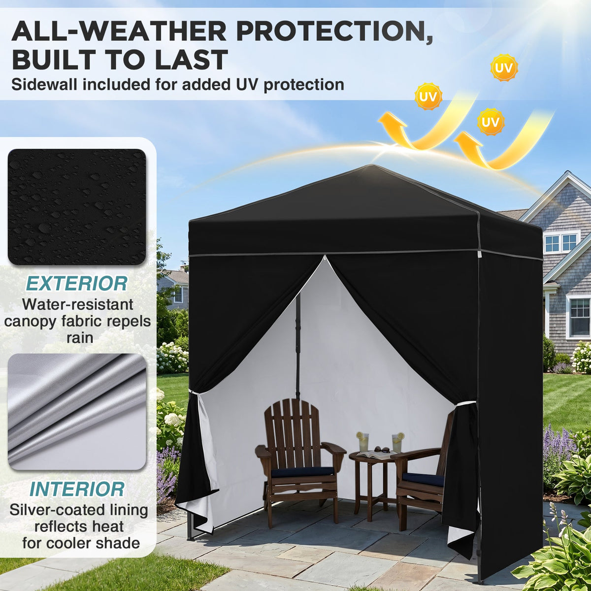 6x4 Instant Pop Up Canopy Tent with 4 Sidewalls - Eagle Peak®