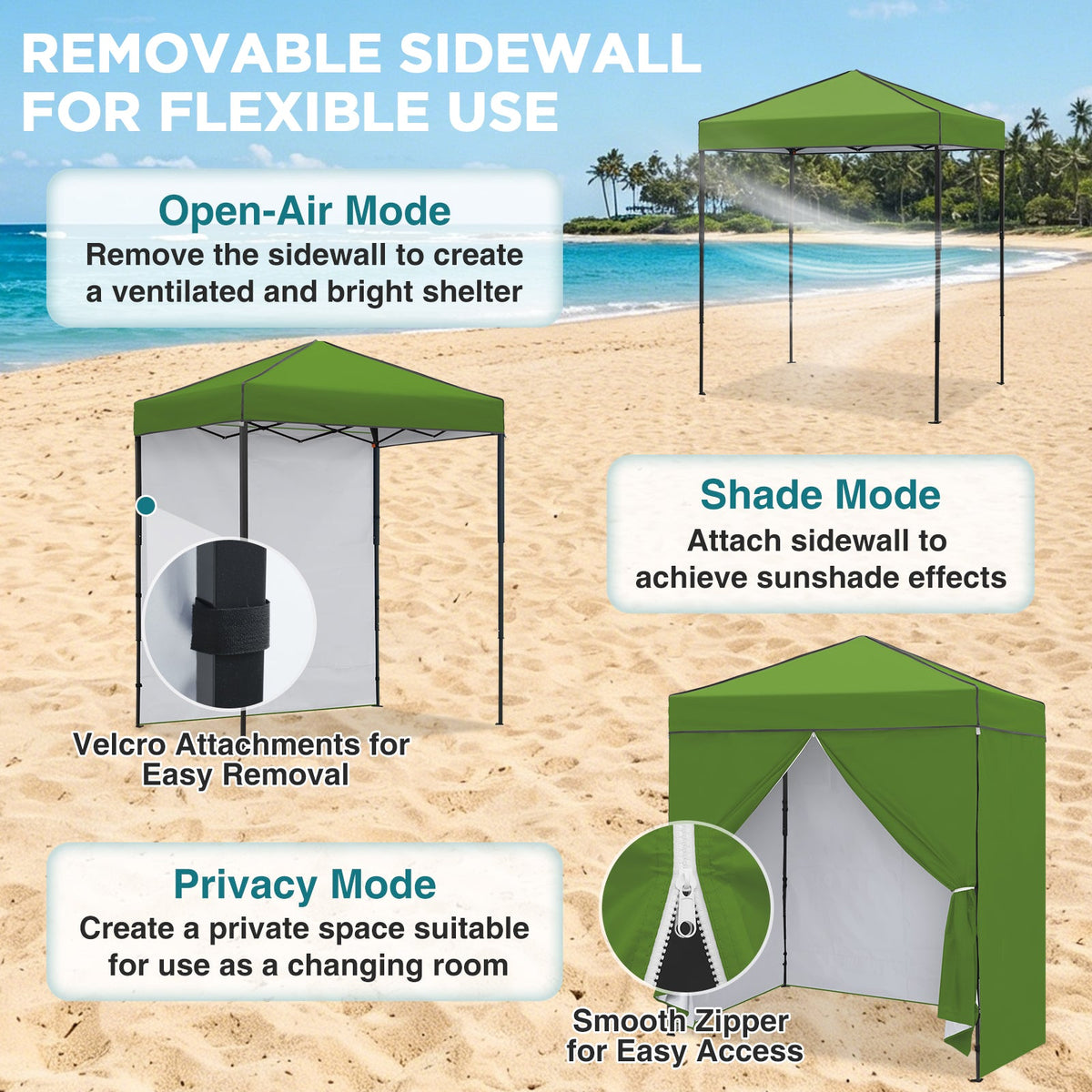 6x4 Instant Pop Up Canopy Tent with 4 Sidewalls - Eagle Peak®