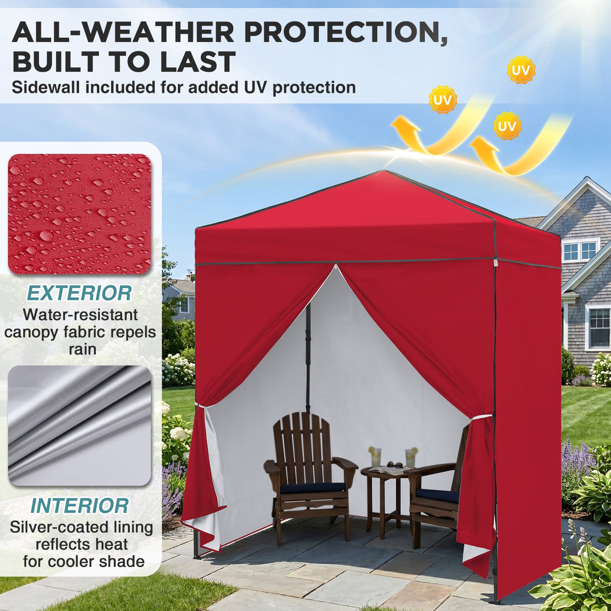 6x4 Instant Pop Up Canopy Tent with 4 Sidewalls - Eagle Peak®