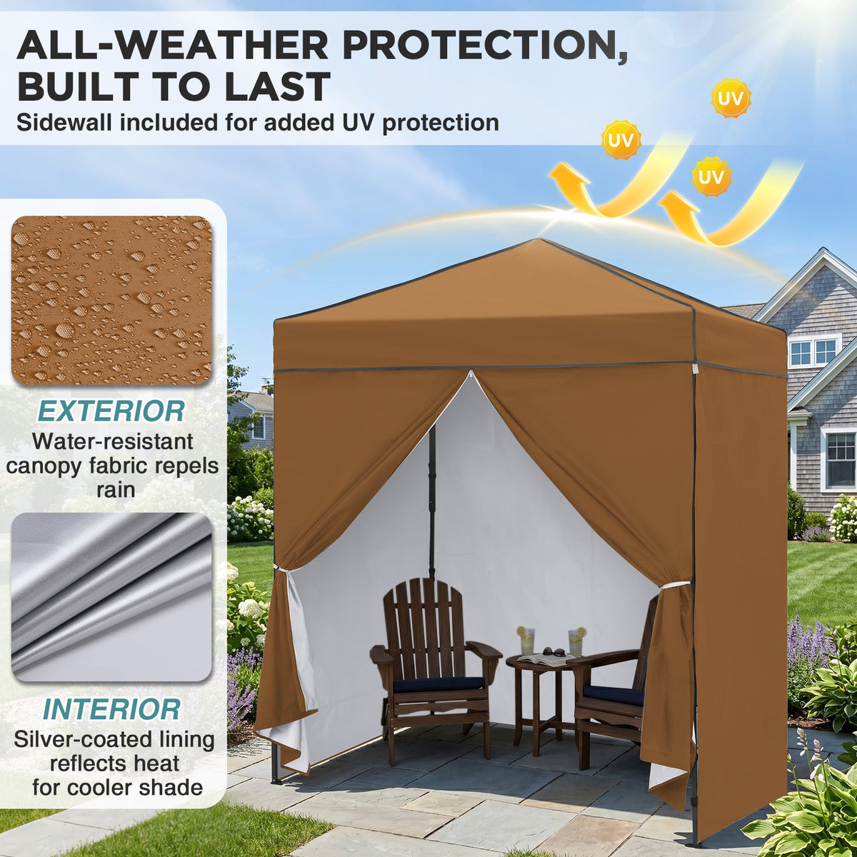6x4 Instant Pop Up Canopy Tent with 4 Sidewalls - Eagle Peak®