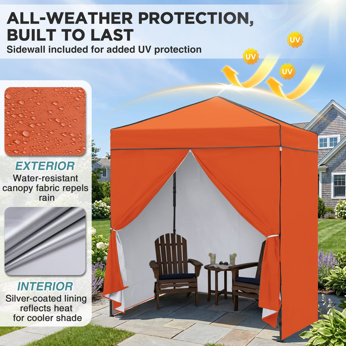 6x4 Instant Pop Up Canopy Tent with 4 Sidewalls - Eagle Peak®