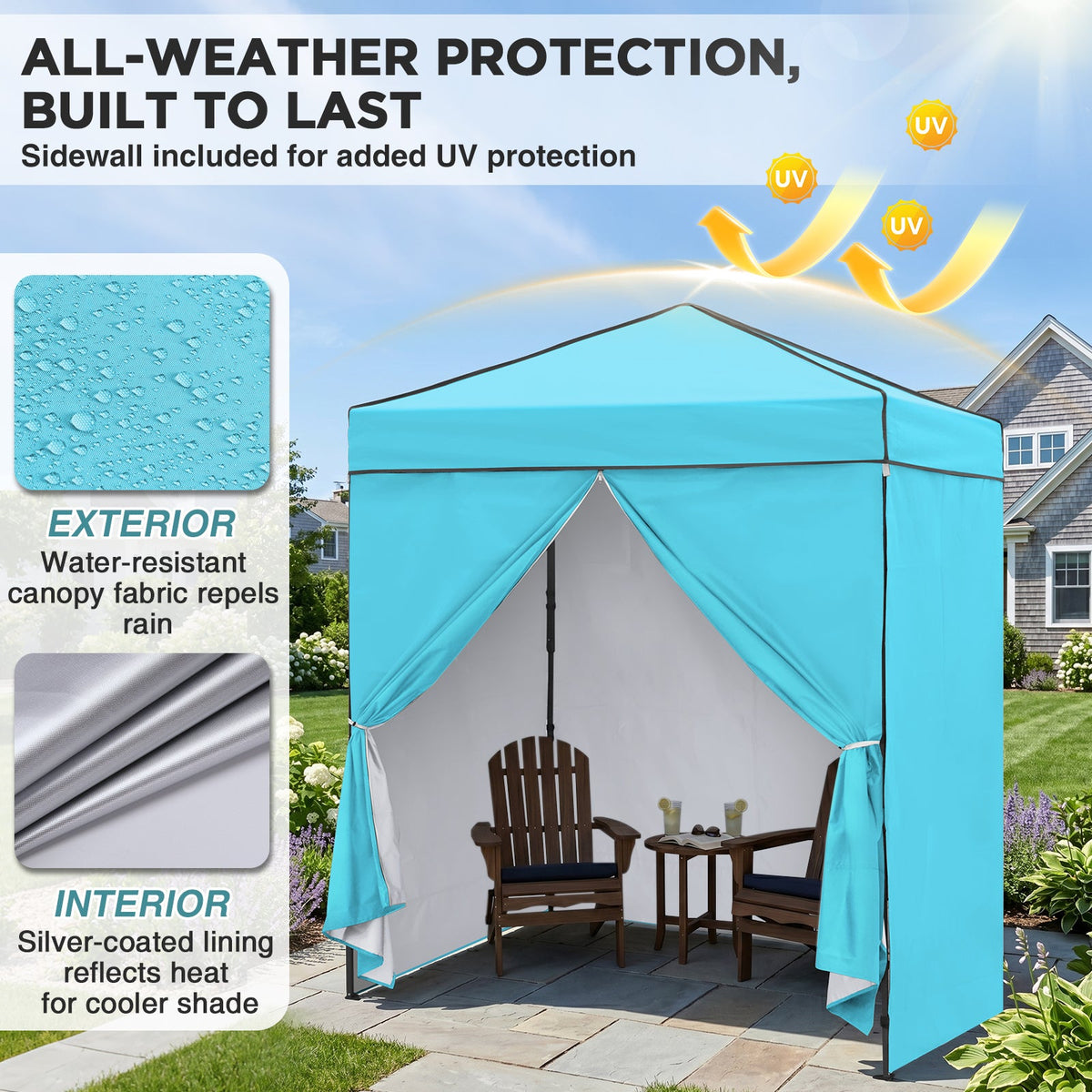 6x4 Instant Pop Up Canopy Tent with 4 Sidewalls - Eagle Peak®