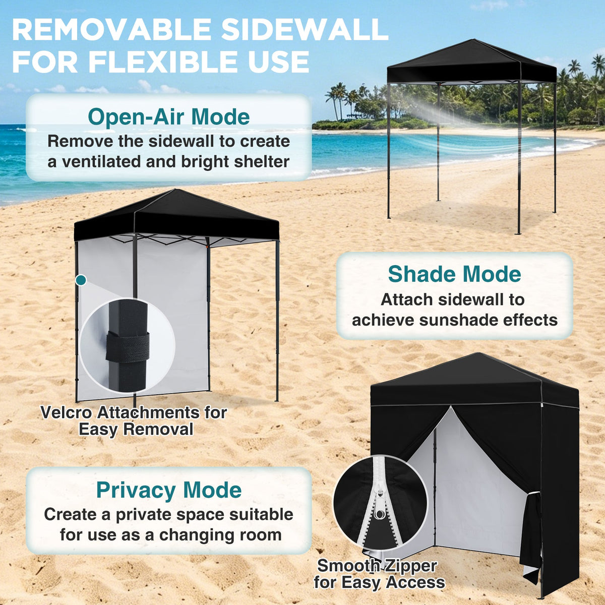 6x4 Instant Pop Up Canopy Tent with 4 Sidewalls - Eagle Peak®