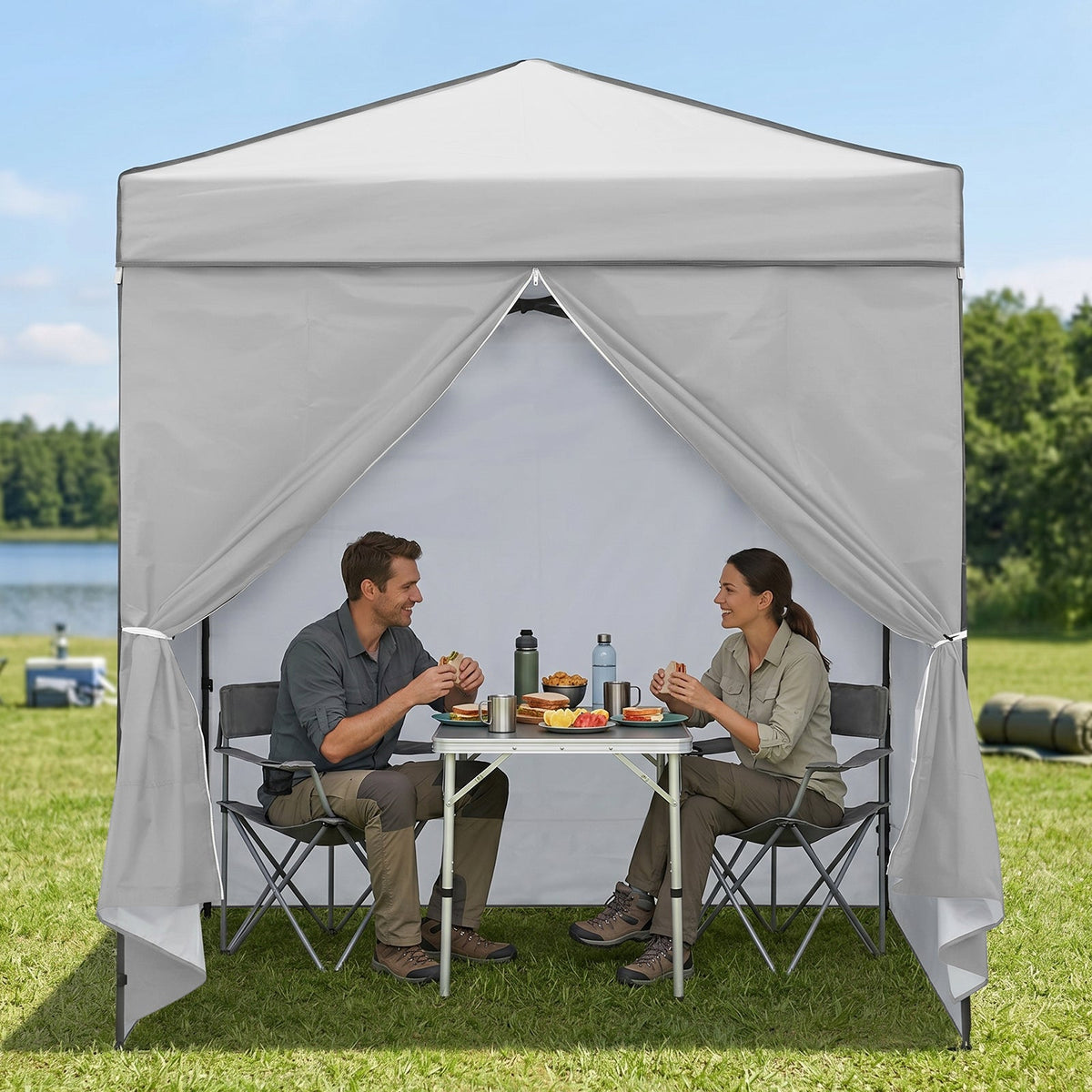 6x4 Instant Pop Up Canopy Tent with 4 Sidewalls - Eagle Peak®