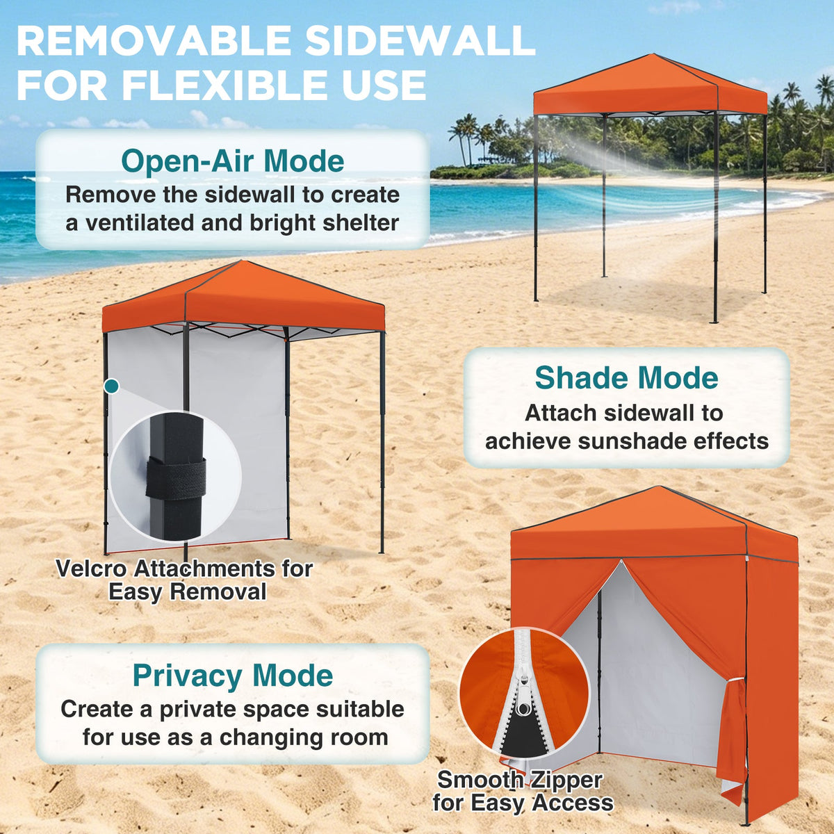 6x4 Instant Pop Up Canopy Tent with 4 Sidewalls - Eagle Peak®