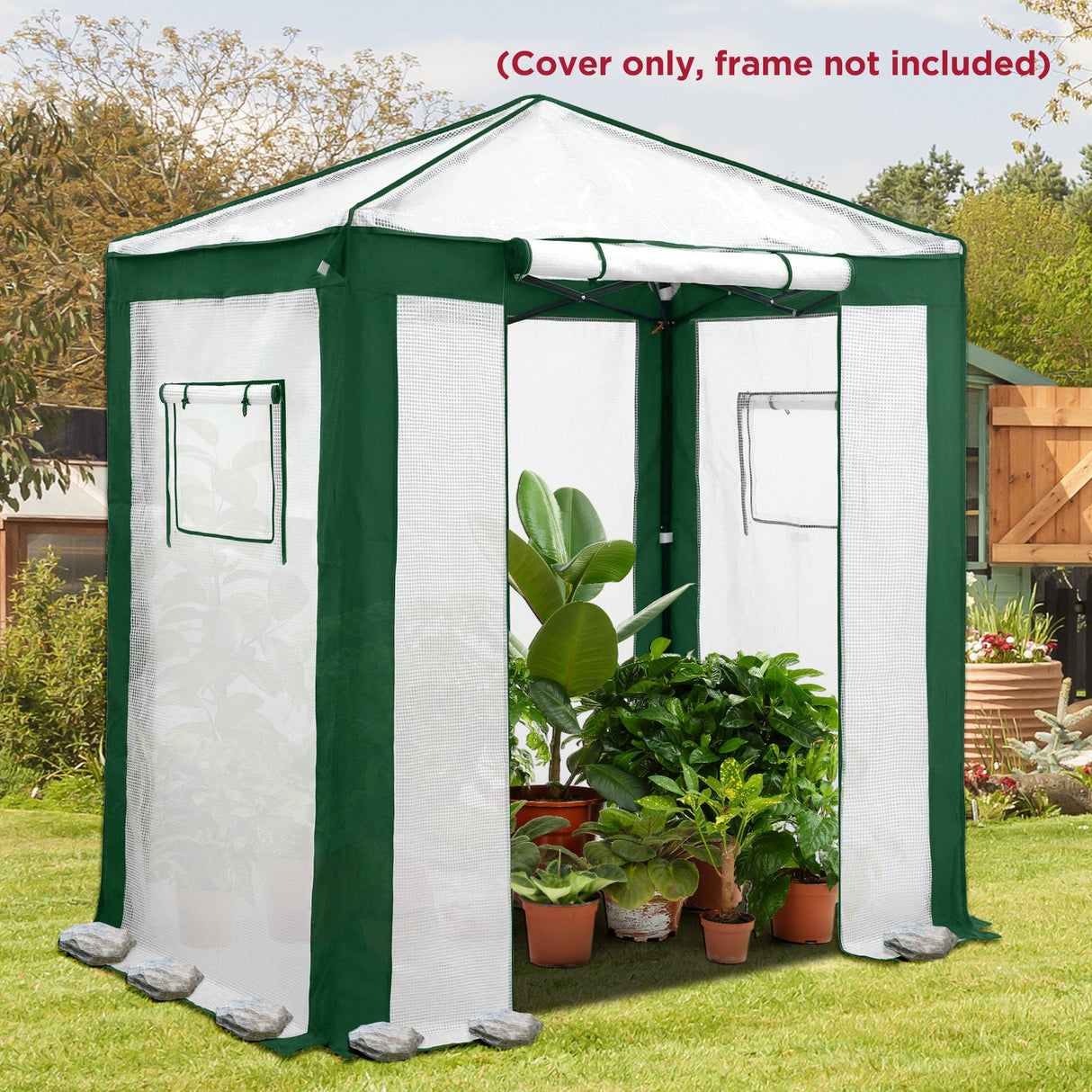 6X4 Replacement Top cover of Walk in Greenhouse with Polyester Reinforced Corners - Eagle Peak Custom Canopy Tent