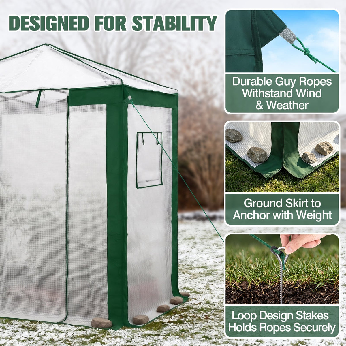 6x4/8x6/10x10 Walk In Pop Up Greenhouse - Eagle Peak®