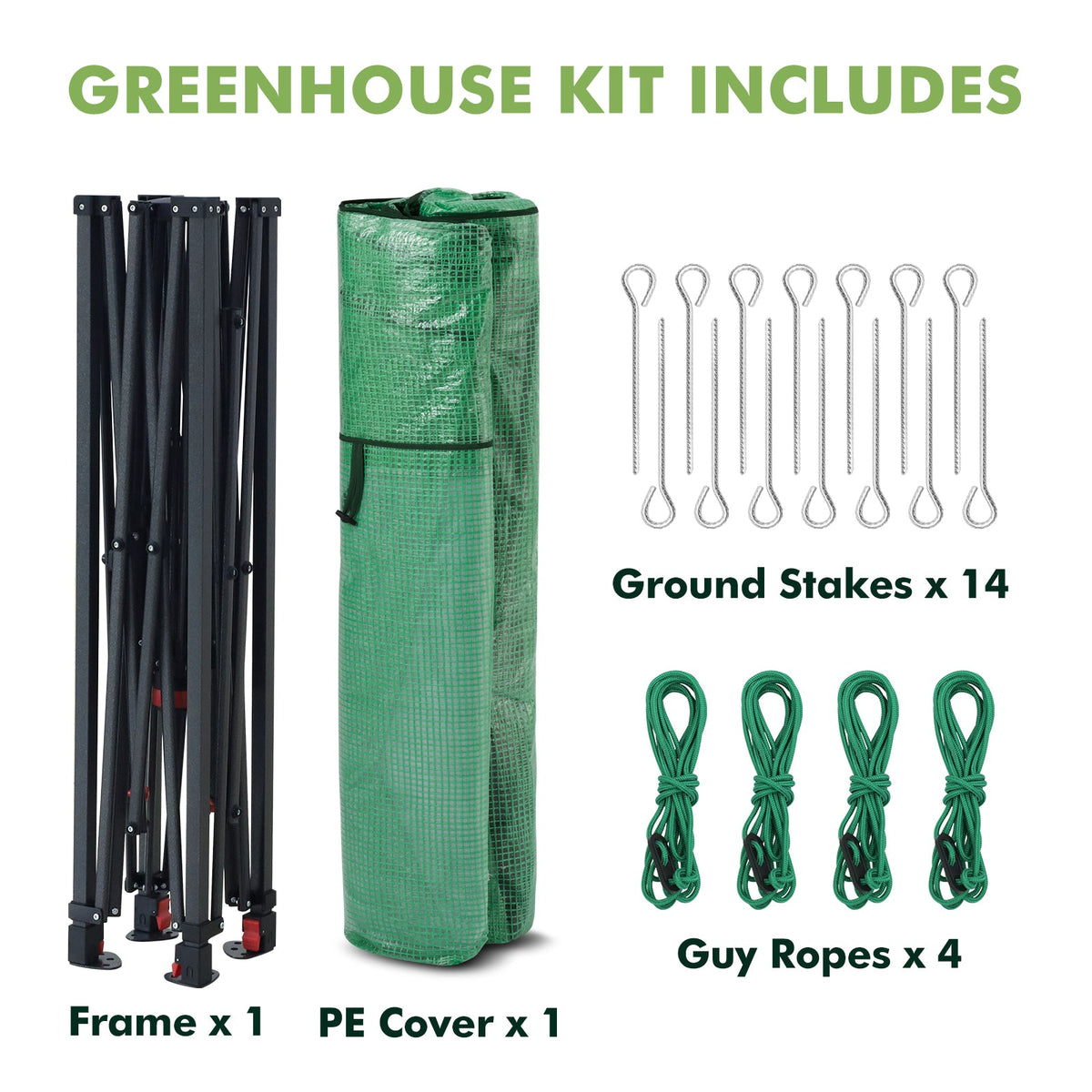 6x6/ 8x8/ 10x10 Portable Pop Up Greenhouse, Patented Center Lock with Gable Roof - Eagle Peak®