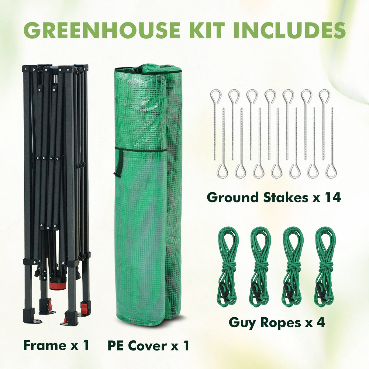 6x6/ 8x8/ 10x10 Portable Pop Up Greenhouse, Patented Center Lock with Gable Roof - Eagle Peak Custom Canopy Tent