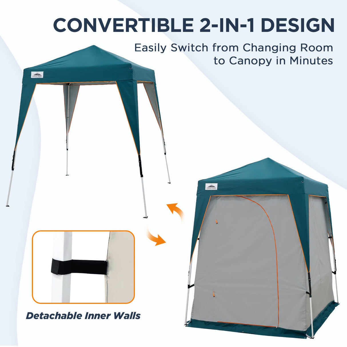 6x6 Pop Up Privacy Tent with Ground Mat - Eagle Peak Custom Canopy Tent