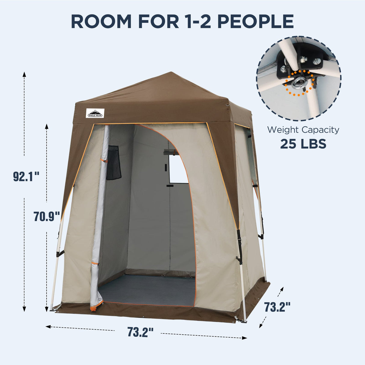 6x6 Pop Up Privacy Tent with Ground Mat - Eagle Peak Custom Canopy Tent