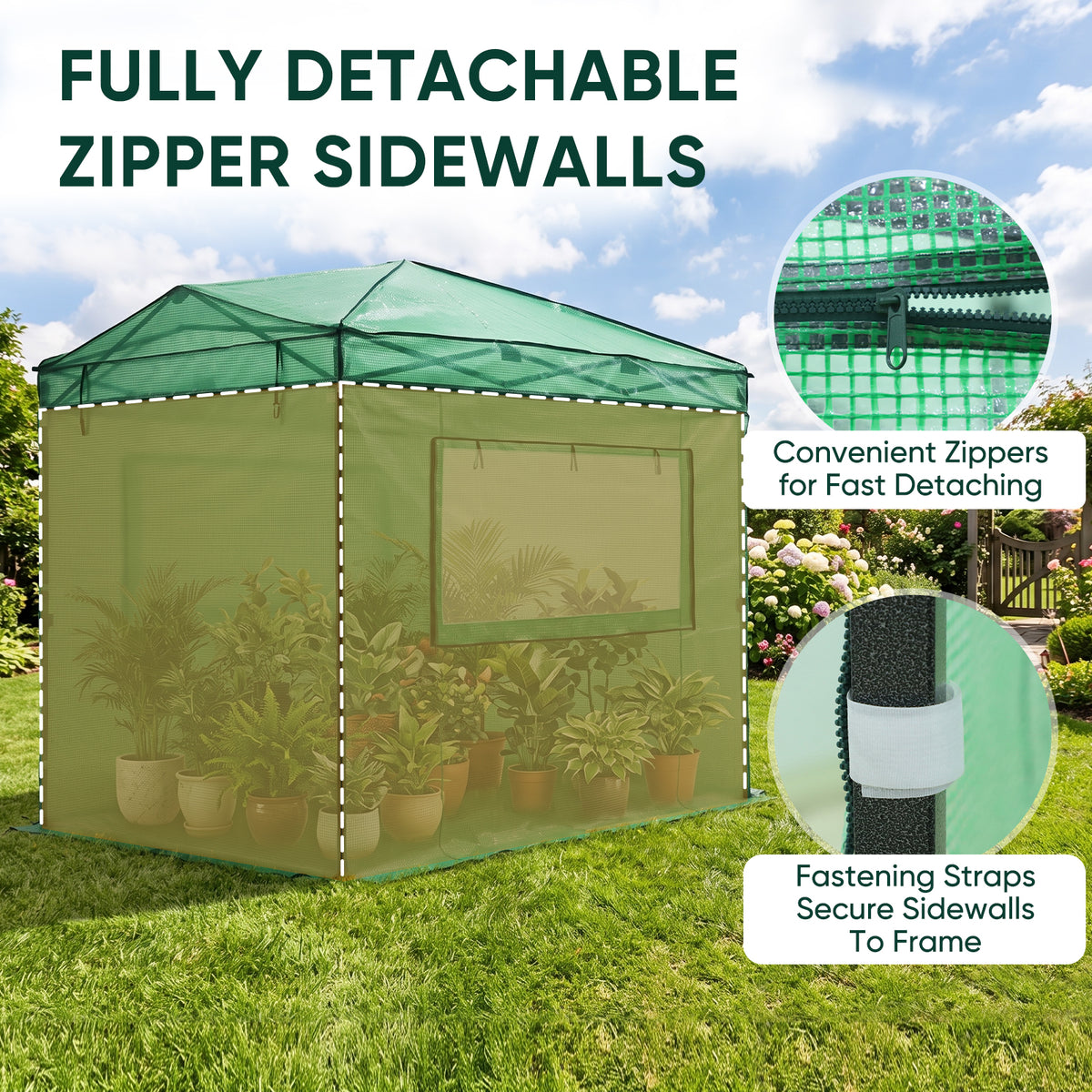 Greenhouse Replacement PE Wall Panel for 8x6/12x8 Portable Walk-in Pop up Greenhouse
