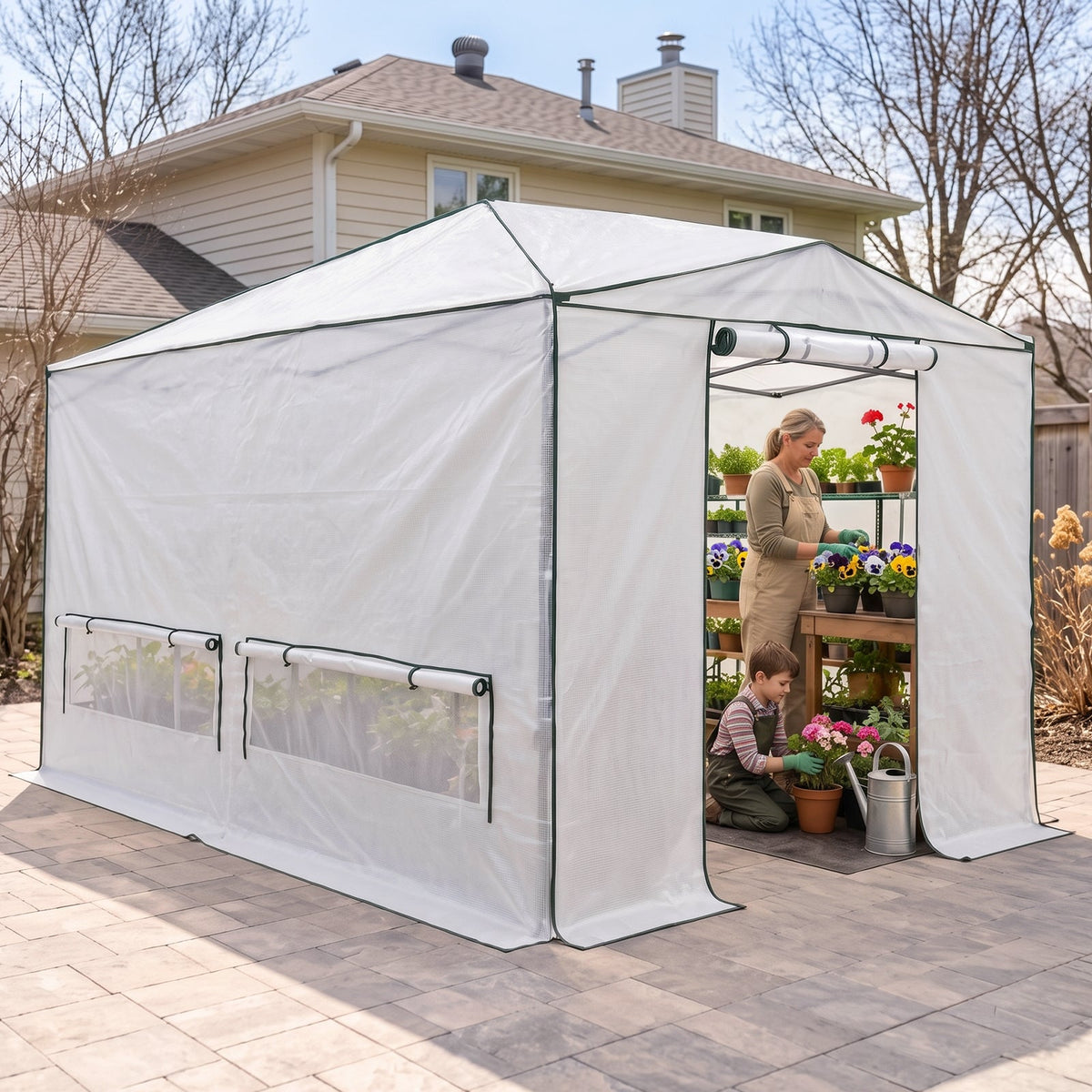 8x6/12x8 Easy Setup Pop Up Greenhouse, Support Pole - Eagle Peak®