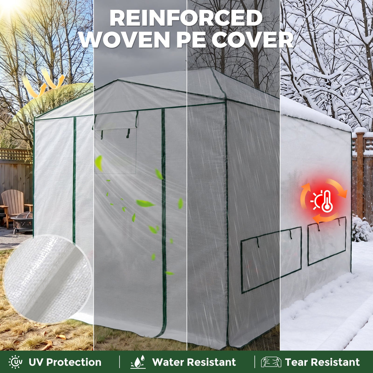 8x6/12x8 Easy Setup Pop Up Greenhouse, Support Pole - Eagle Peak®