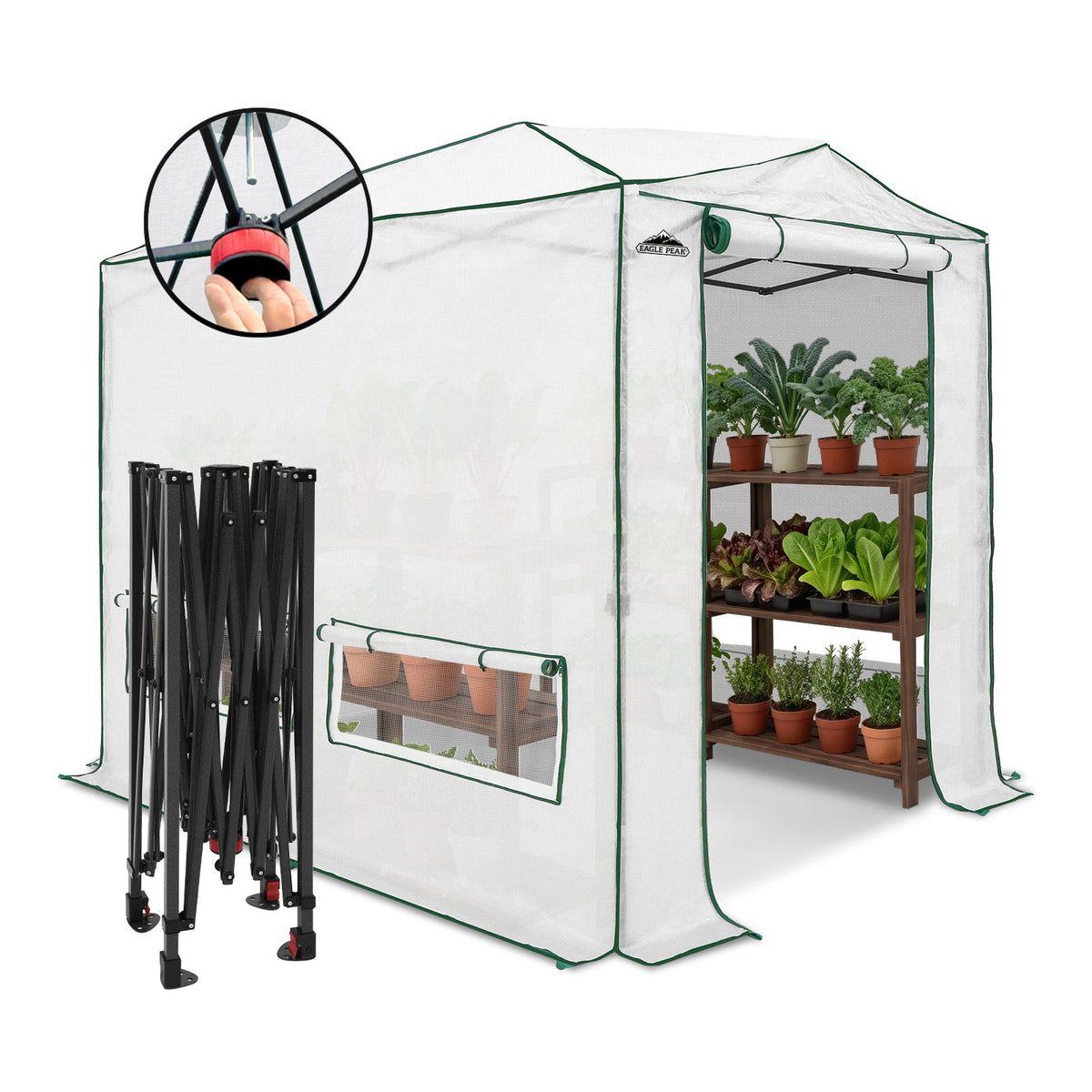 8x6/12x8 Easy Setup Pop Up Greenhouse, Support Pole - Eagle Peak®