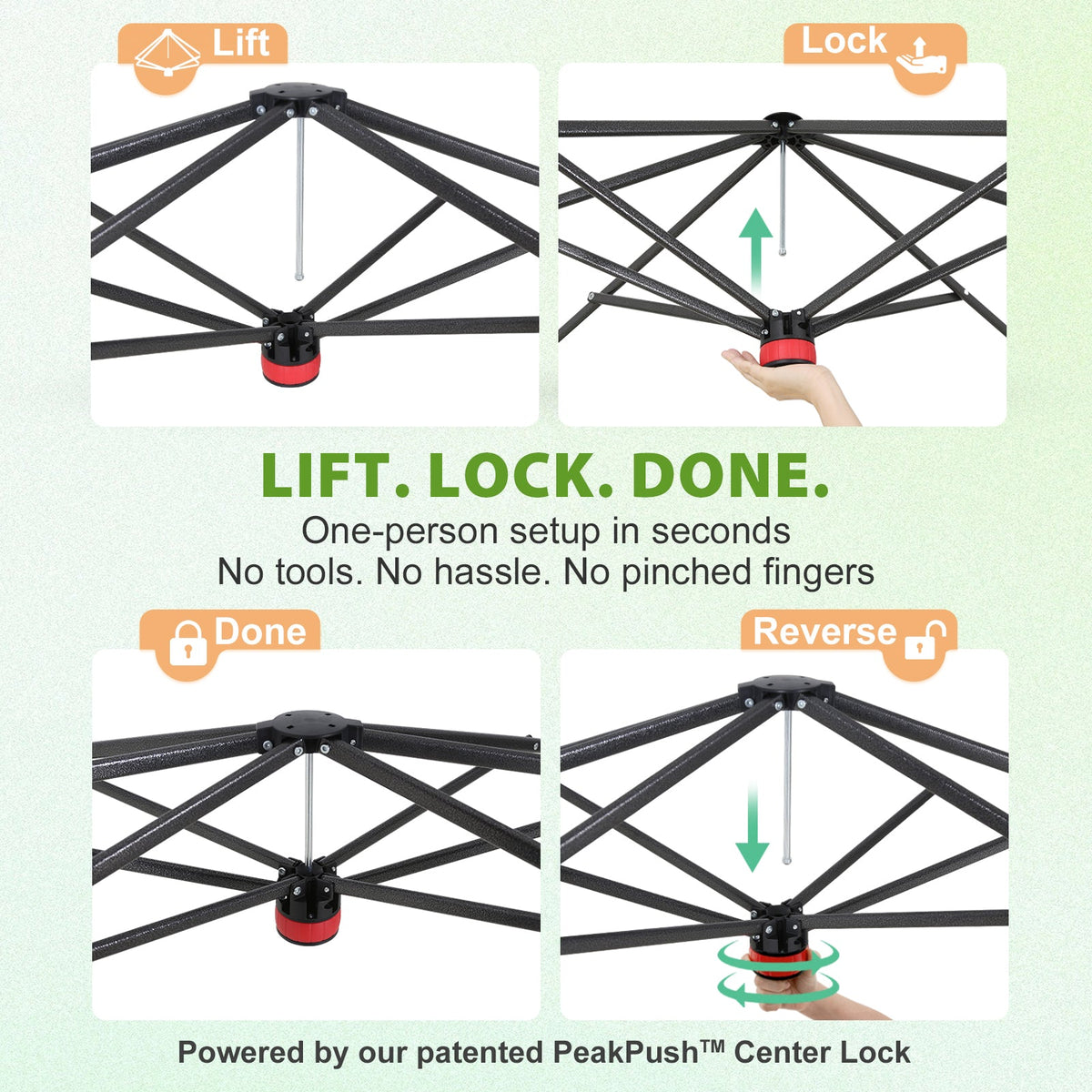 8x6/12x8 Easy Setup Pop Up Greenhouse, Support Pole - Eagle Peak®