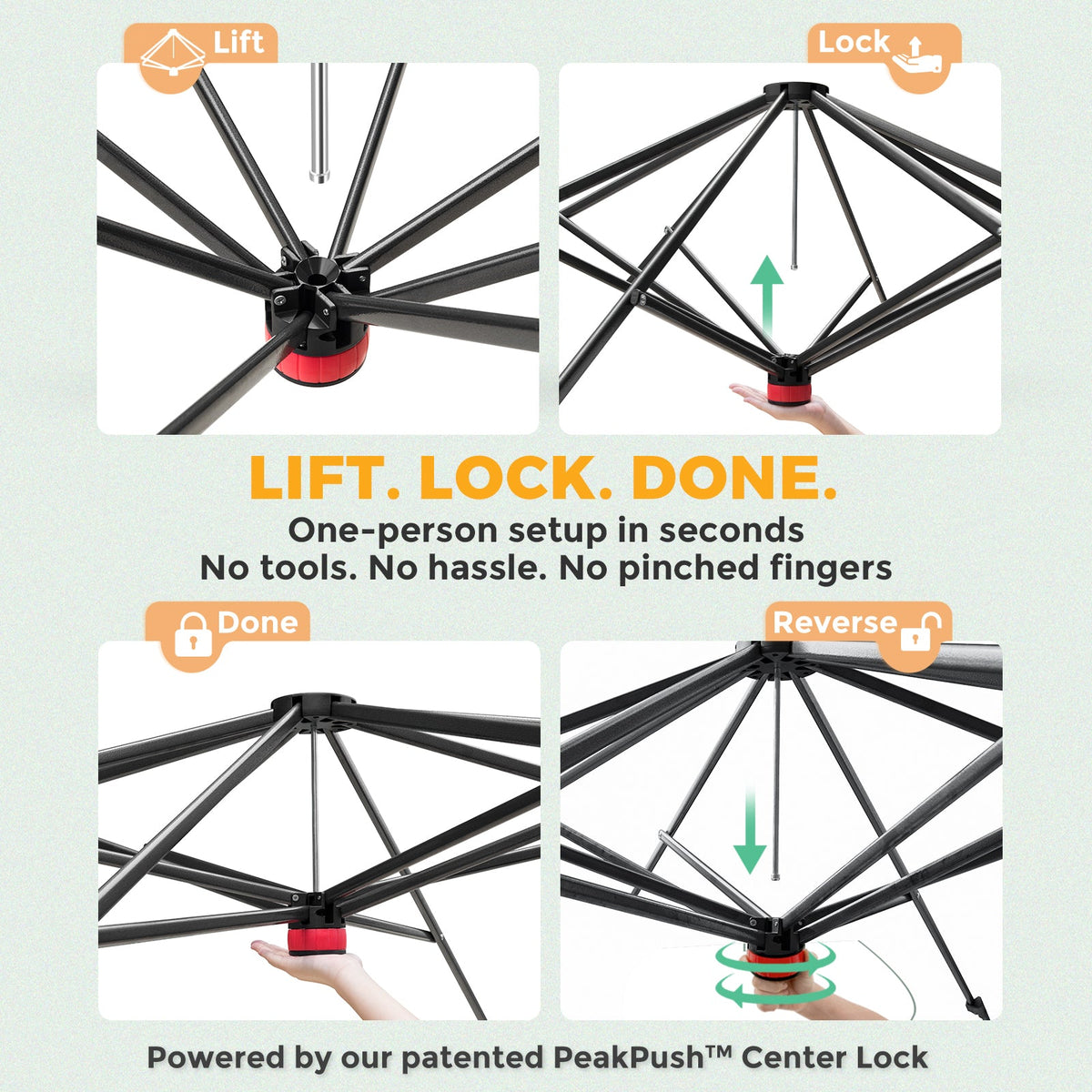 8x6/12x8 Easy Setup Pop Up Greenhouse, Support Pole - Eagle Peak®