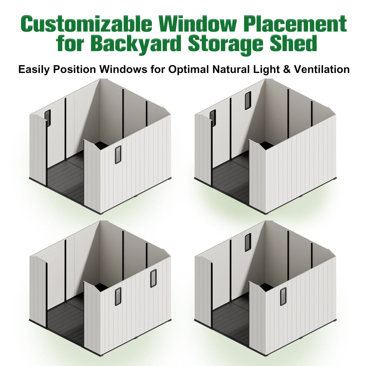 8x6/8x8 Resin Outdoor Storage Shed,Weatherproof Garden Shed - Eagle Peak Custom Canopy Tent