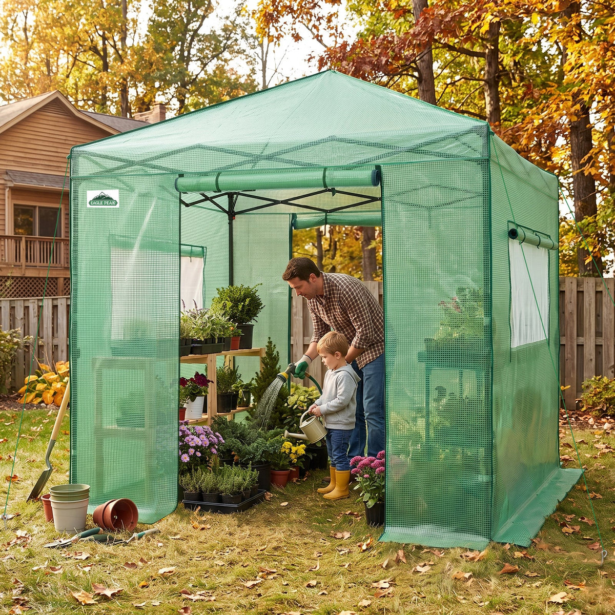 8x8 Easy Setup Pop Up Greenhouse - Eagle Peak®