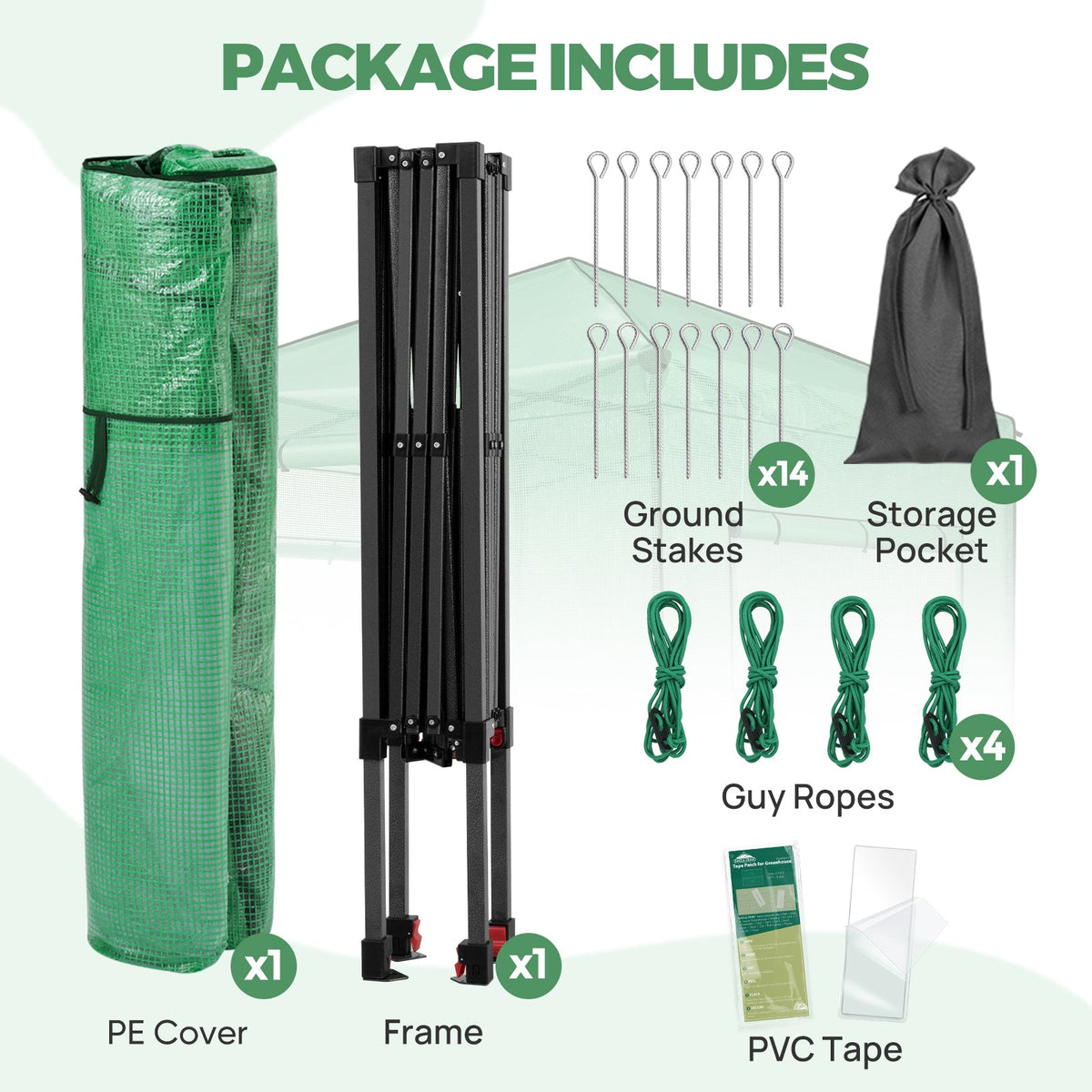 8x8 Easy Setup Pop Up Greenhouse - Eagle Peak®